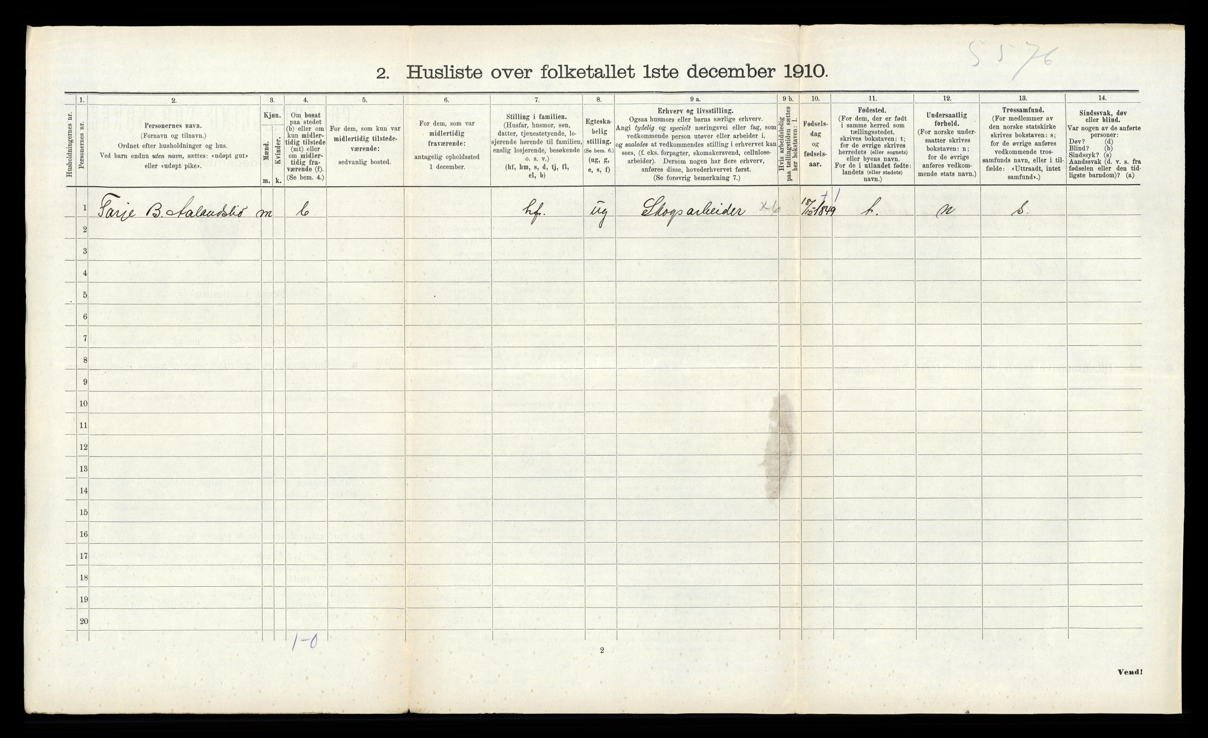 RA, Folketelling 1910 for 0831 Fyresdal herred, 1910, s. 356