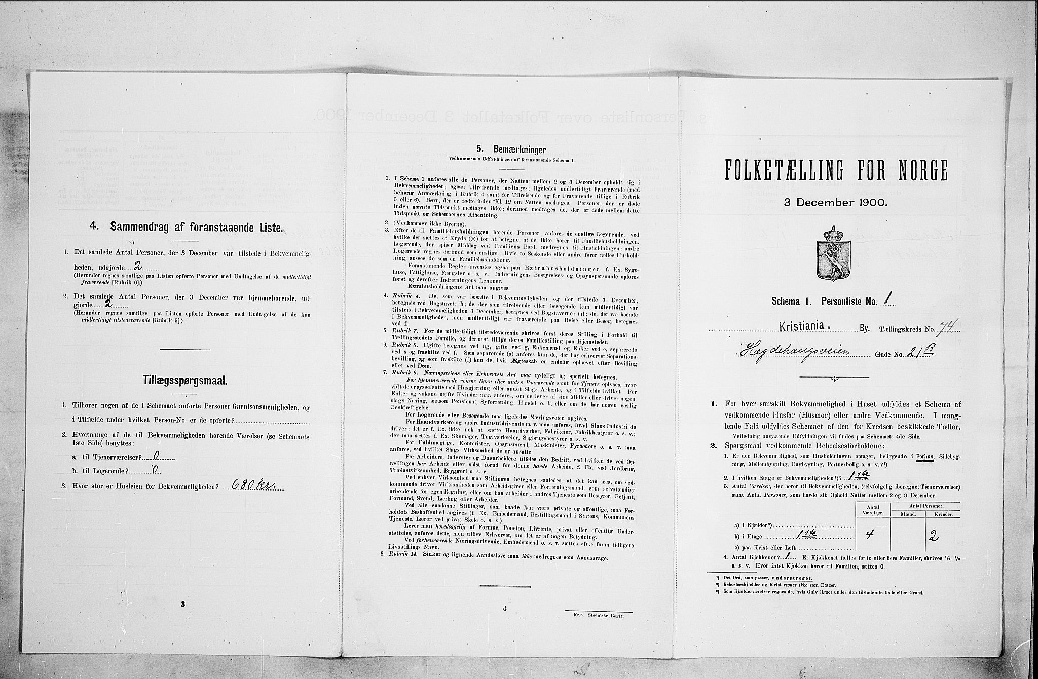 SAO, Folketelling 1900 for 0301 Kristiania kjøpstad, 1900, s. 40146