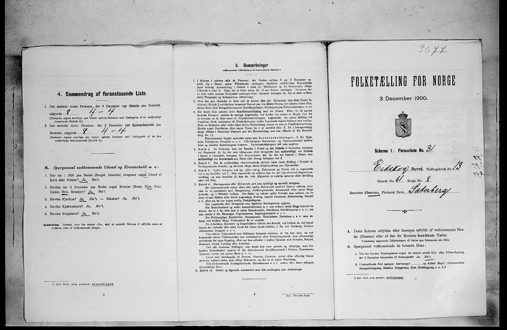 SAH, Folketelling 1900 for 0420 Eidskog herred, 1900, s. 1906