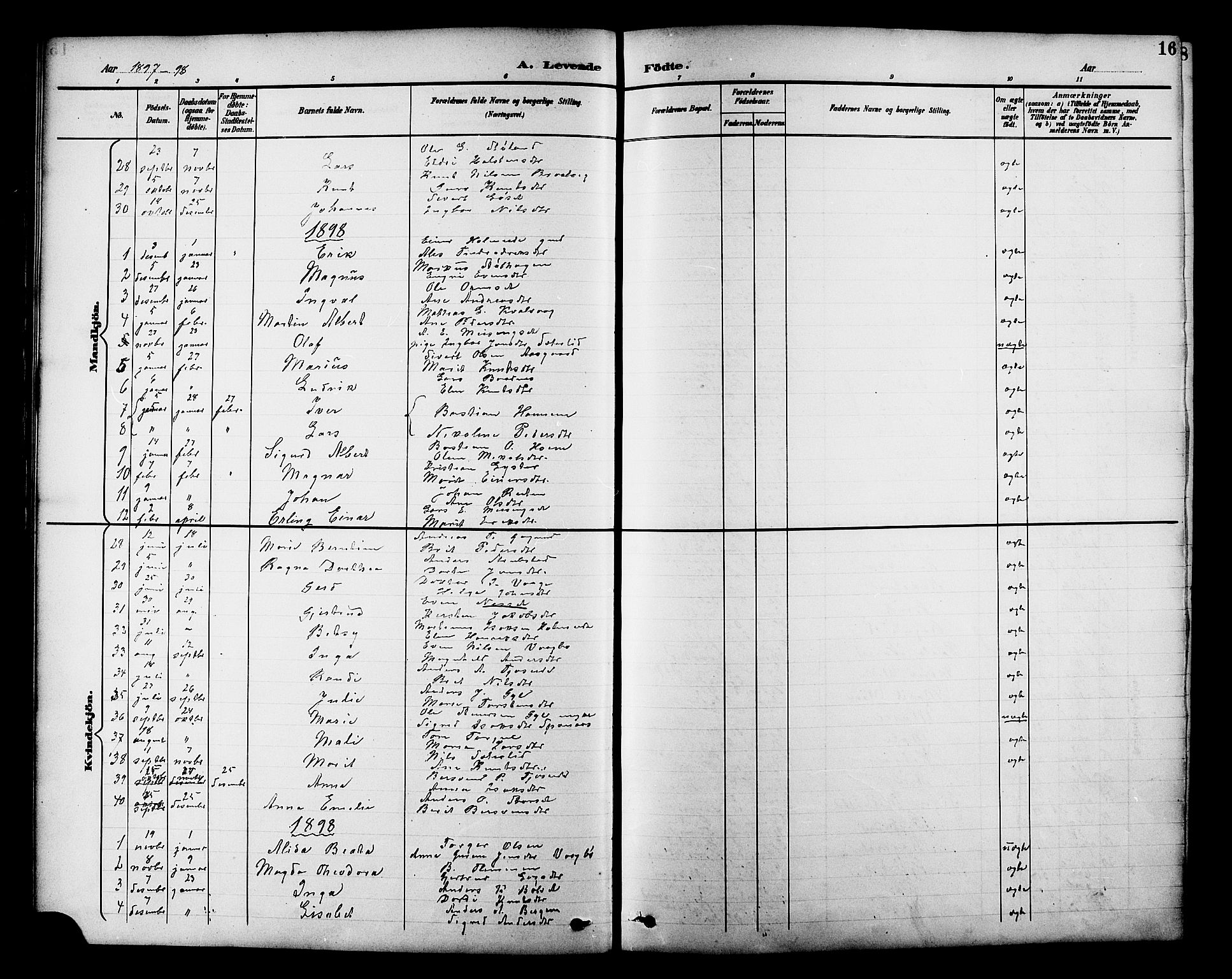 Ministerialprotokoller, klokkerbøker og fødselsregistre - Møre og Romsdal, AV/SAT-A-1454/586/L0992: Klokkerbok nr. 586C03, 1892-1909, s. 16
