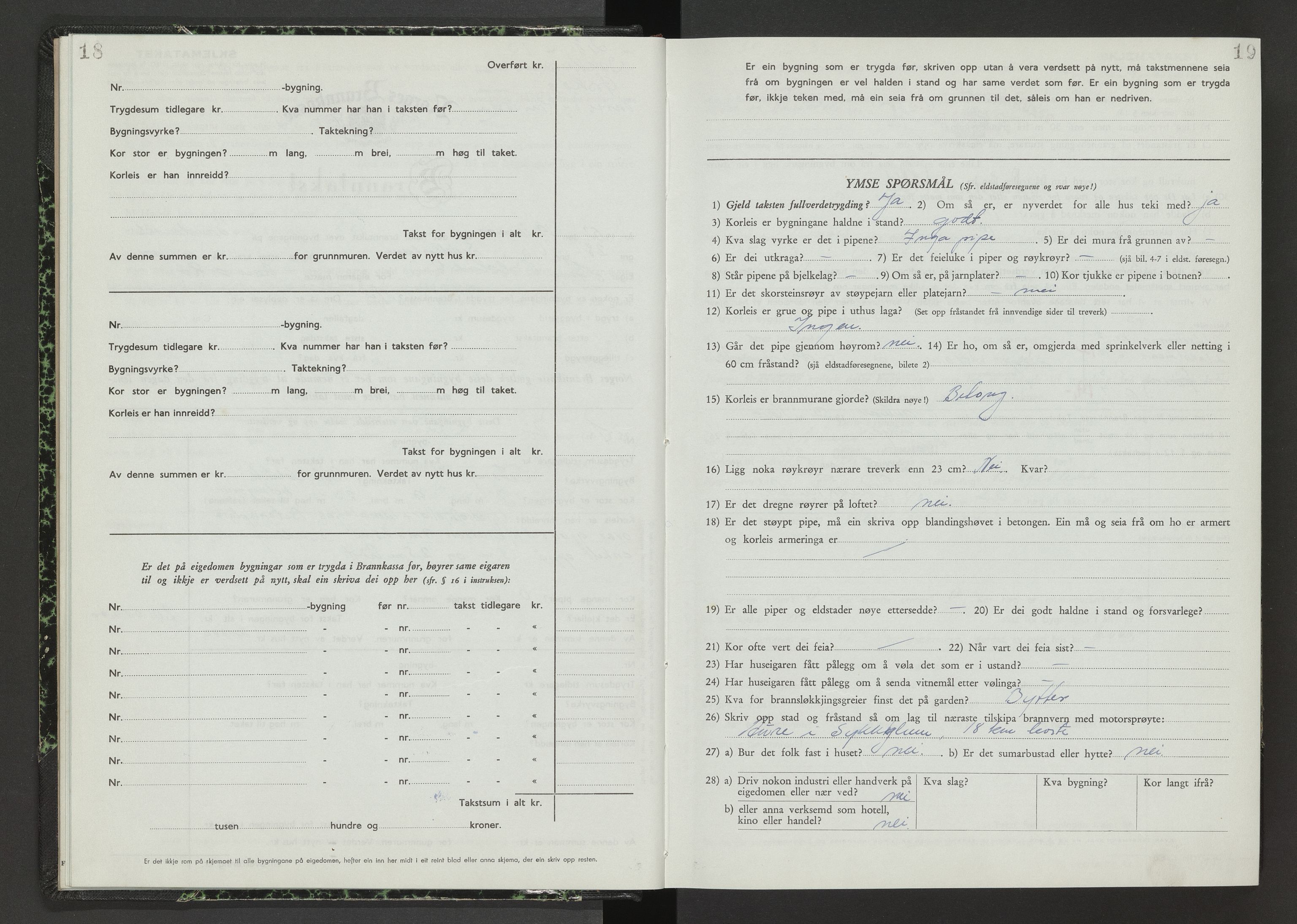 Norges Brannkasse Ørskog, AV/SAT-A-5493/Fb/L0002: Branntakstprotokoll, 1950-1956, s. 18-19