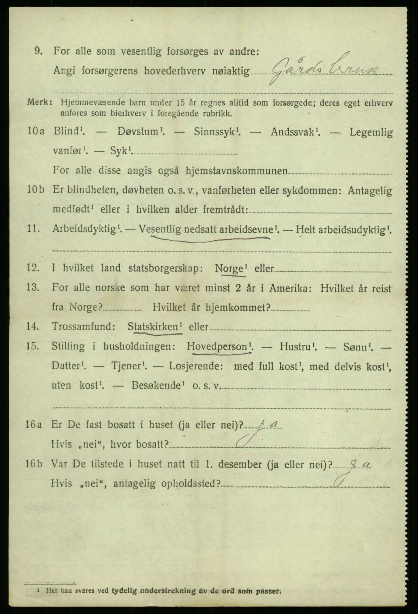 SAB, Folketelling 1920 for 1425 Hafslo herred, 1920, s. 2047