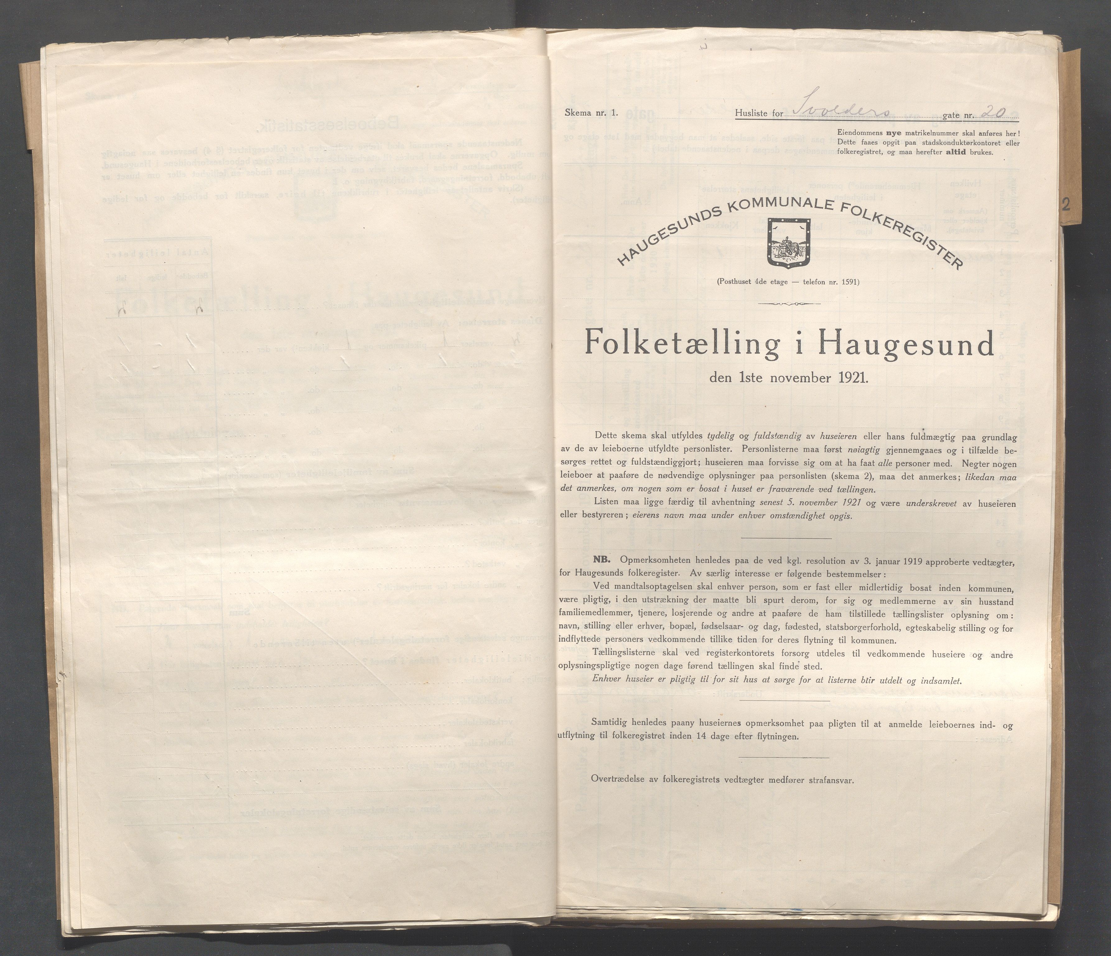 IKAR, Kommunal folketelling 1.11.1921 for Haugesund, 1921, s. 4987