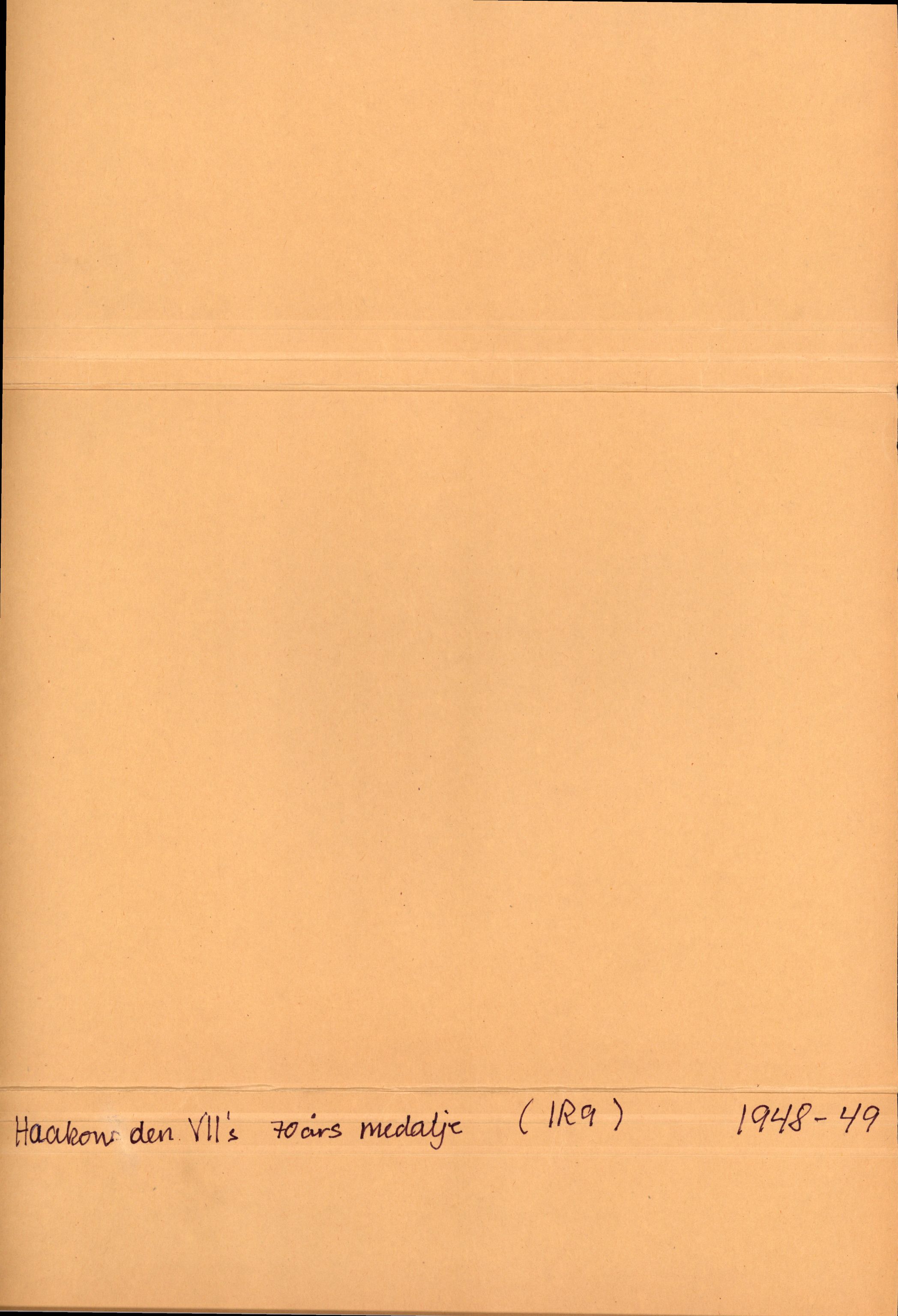 Forsvaret, Hordaland infanteriregiment nr. 9, AV/RA-RAFA-4474/D/Da/L0119/0002: -- / Deltakere til ''Haakon den VII's 70 års medalje" Alfabetisk: N - Ø, 1948-1949, s. 1