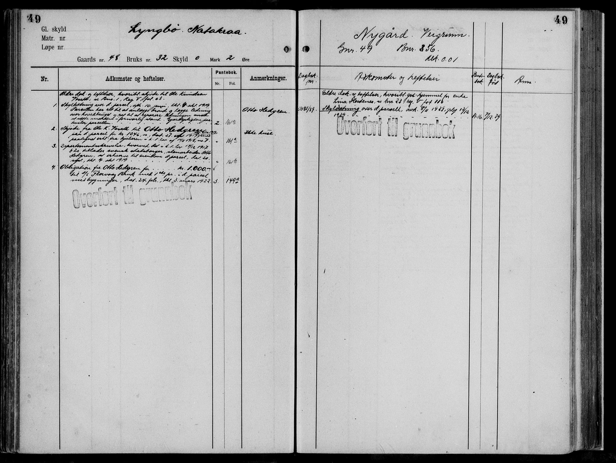 Midhordland sorenskriveri, AV/SAB-A-3001/1/G/Ga/Gab/L0111: Panteregister nr. II.A.b.111, s. 49