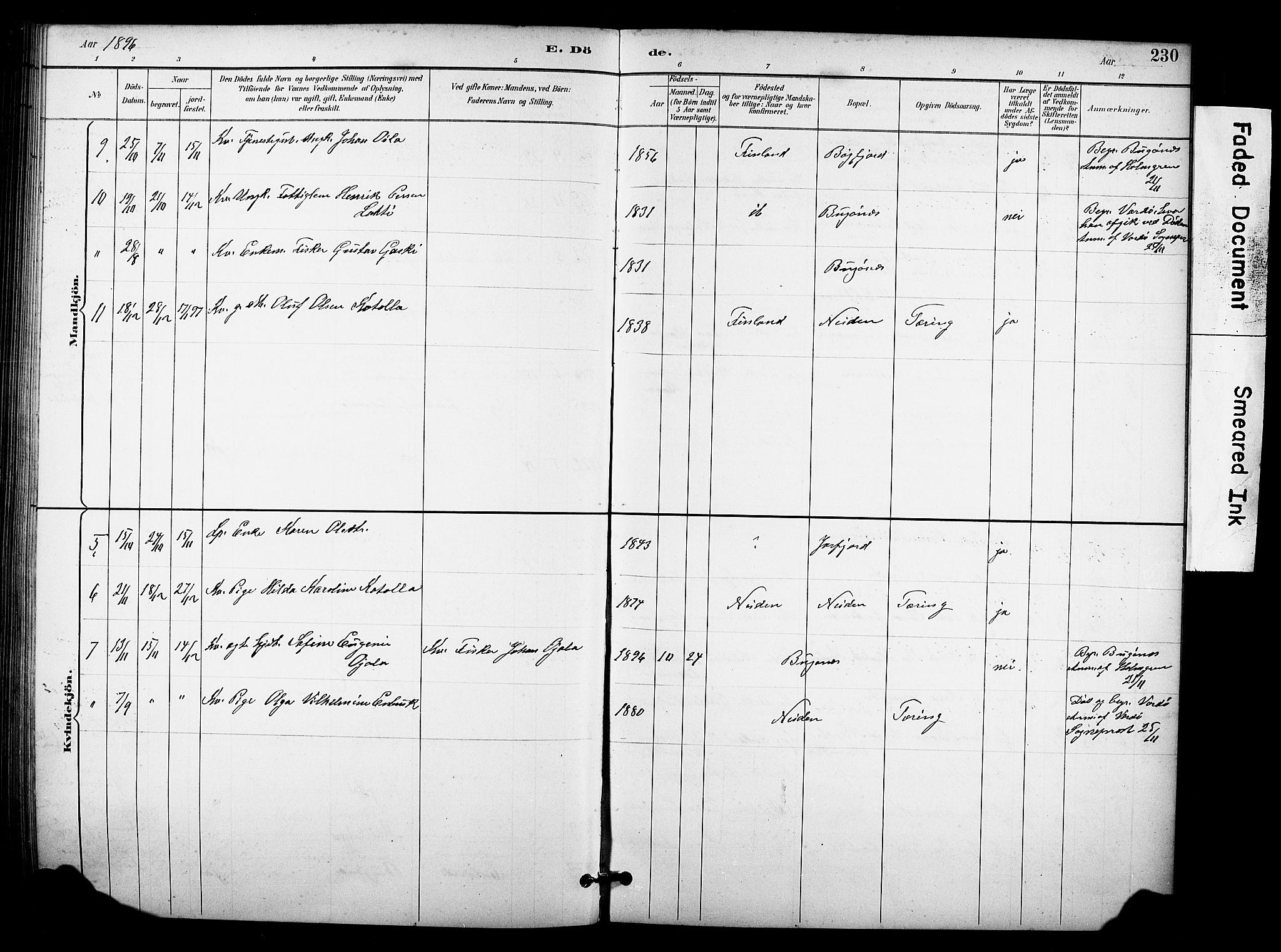 Sør-Varanger sokneprestkontor, AV/SATØ-S-1331/H/Hb/L0004klokker: Klokkerbok nr. 4, 1891-1912, s. 230