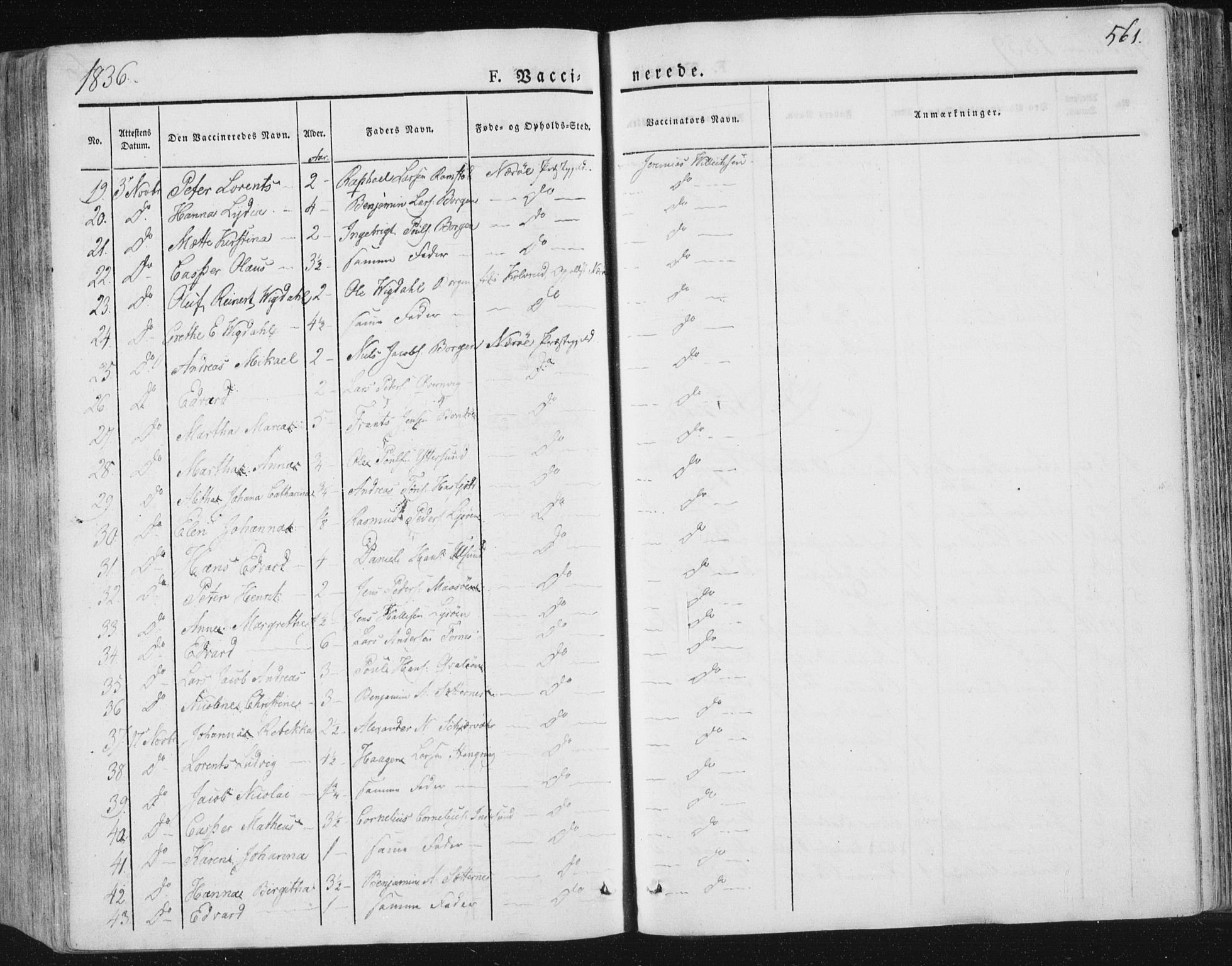 Ministerialprotokoller, klokkerbøker og fødselsregistre - Nord-Trøndelag, SAT/A-1458/784/L0669: Ministerialbok nr. 784A04, 1829-1859, s. 561