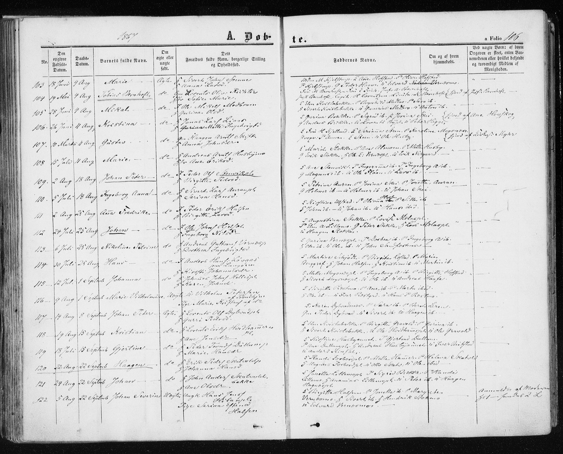 Ministerialprotokoller, klokkerbøker og fødselsregistre - Nord-Trøndelag, SAT/A-1458/709/L0075: Ministerialbok nr. 709A15, 1859-1870, s. 106