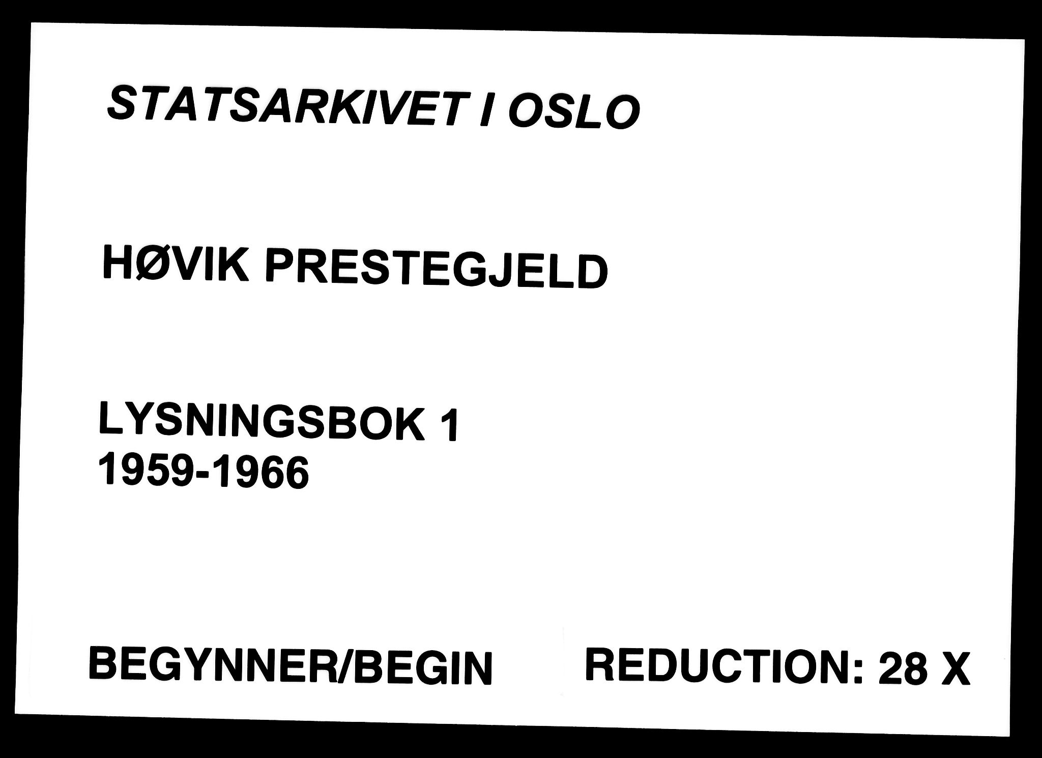 Høvik prestekontor Kirkebøker, SAO/A-11081/H/Ha/L0001: Lysningsprotokoll nr. 1, 1959-1966