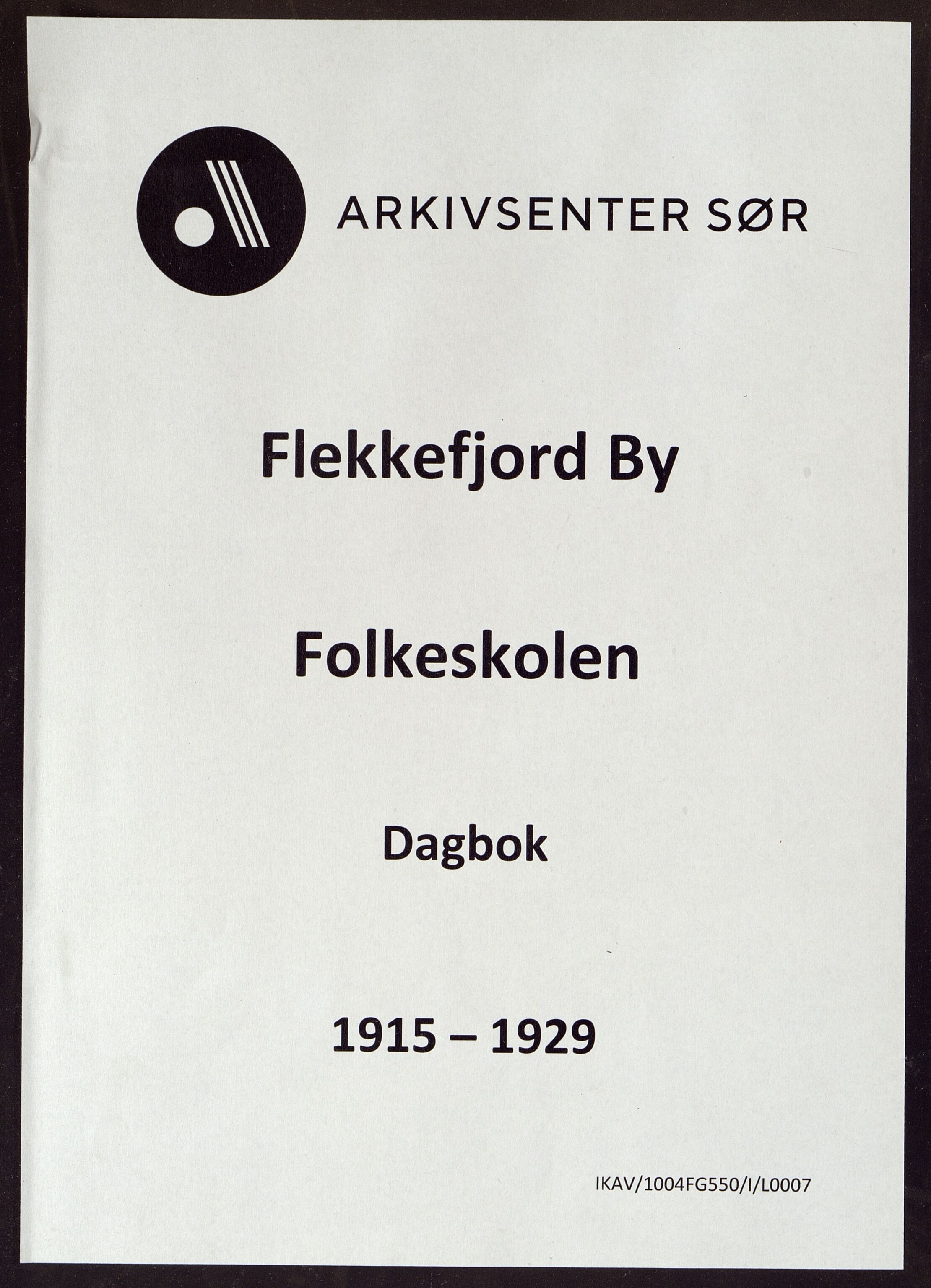 Flekkefjord By - Flekkefjord Folkeskole, ARKSOR/1004FG550/I/L0007: Dagbok, 1915-1929