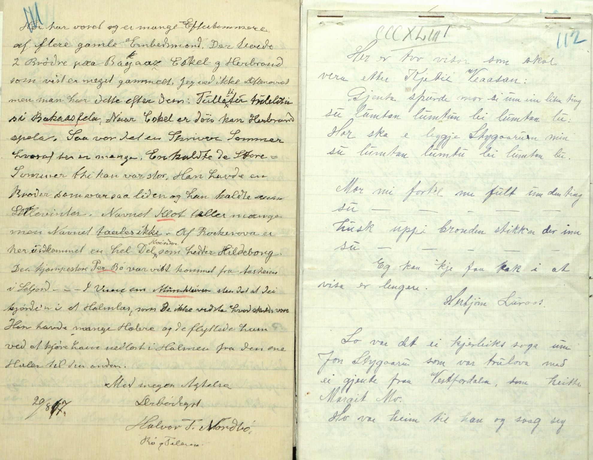 Rikard Berge, TEMU/TGM-A-1003/F/L0009/0003: 341-356 / 343 Mest brev, litt tradisjon, 1902-1925, s. 111-112
