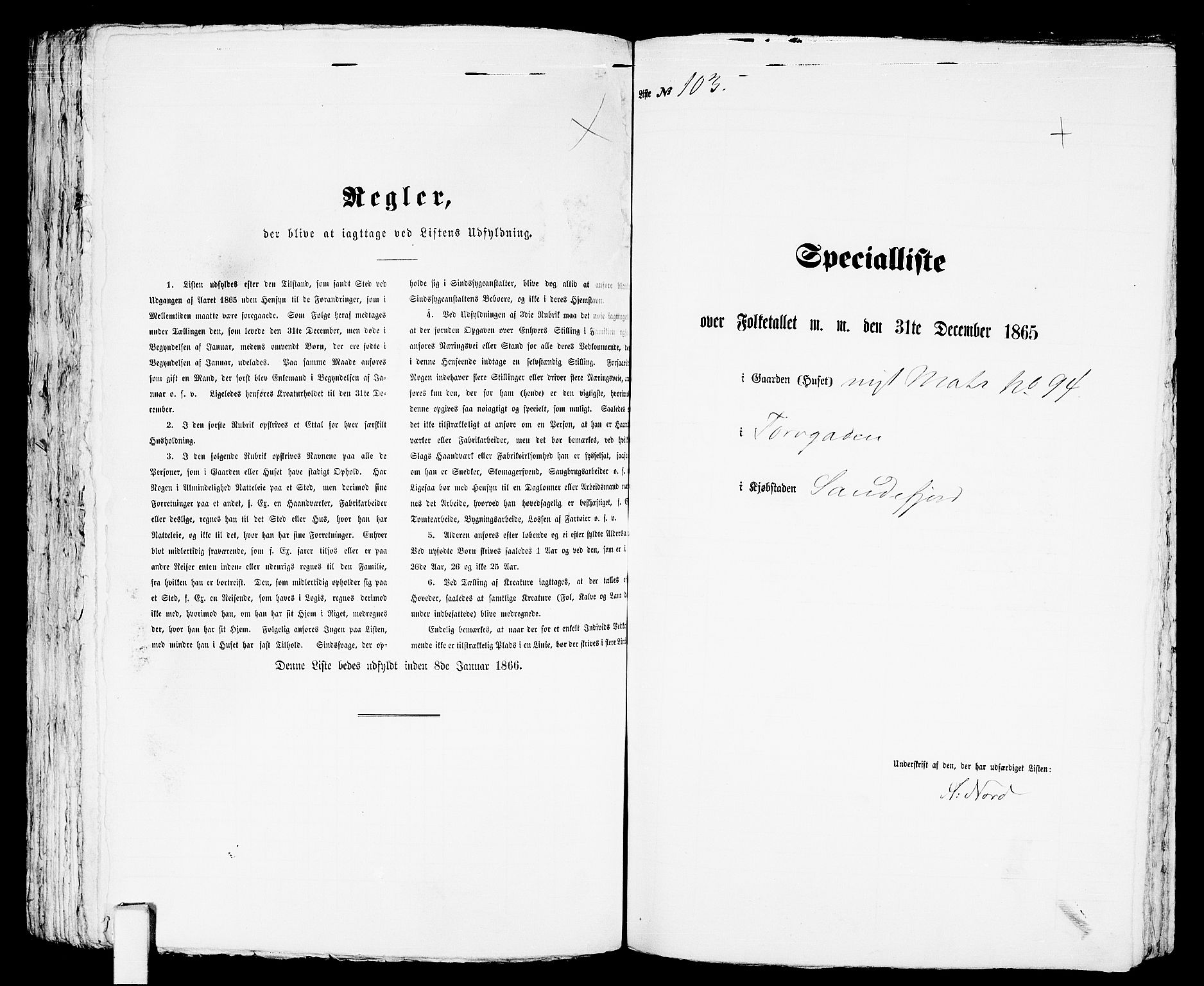 RA, Folketelling 1865 for 0706B Sandeherred prestegjeld, Sandefjord kjøpstad, 1865, s. 213