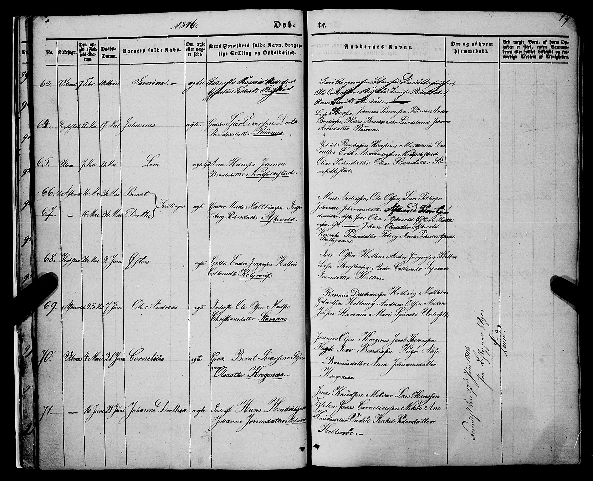 Askvoll sokneprestembete, AV/SAB-A-79501/H/Haa/Haaa/L0011/0001: Ministerialbok nr. A 11 I, 1845-1864, s. 17