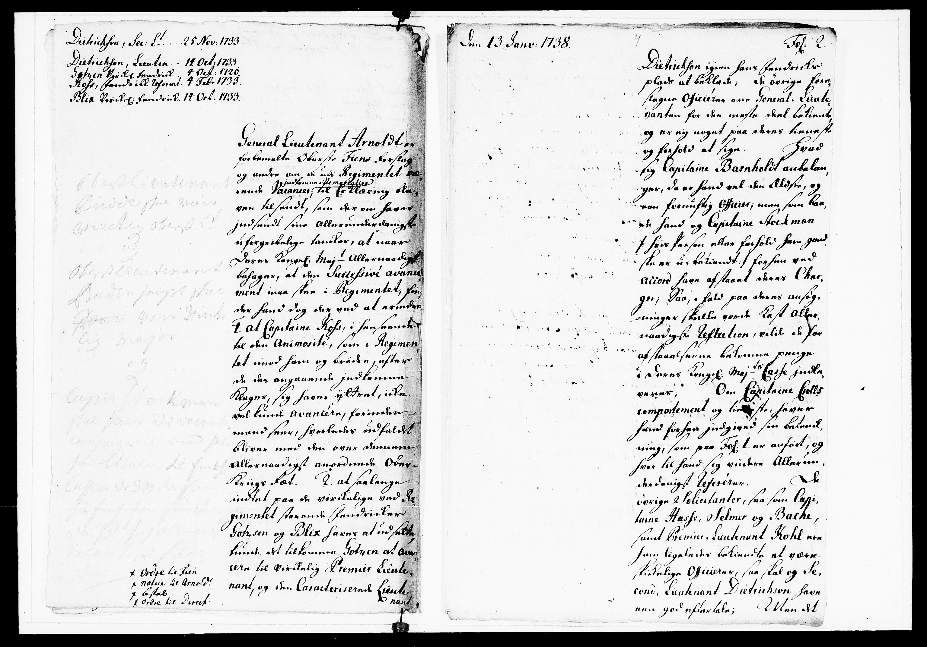 Krigskollegiet, Krigskancelliet, DRA/A-0006/-/1143-1150: Refererede sager, 1738, s. 23