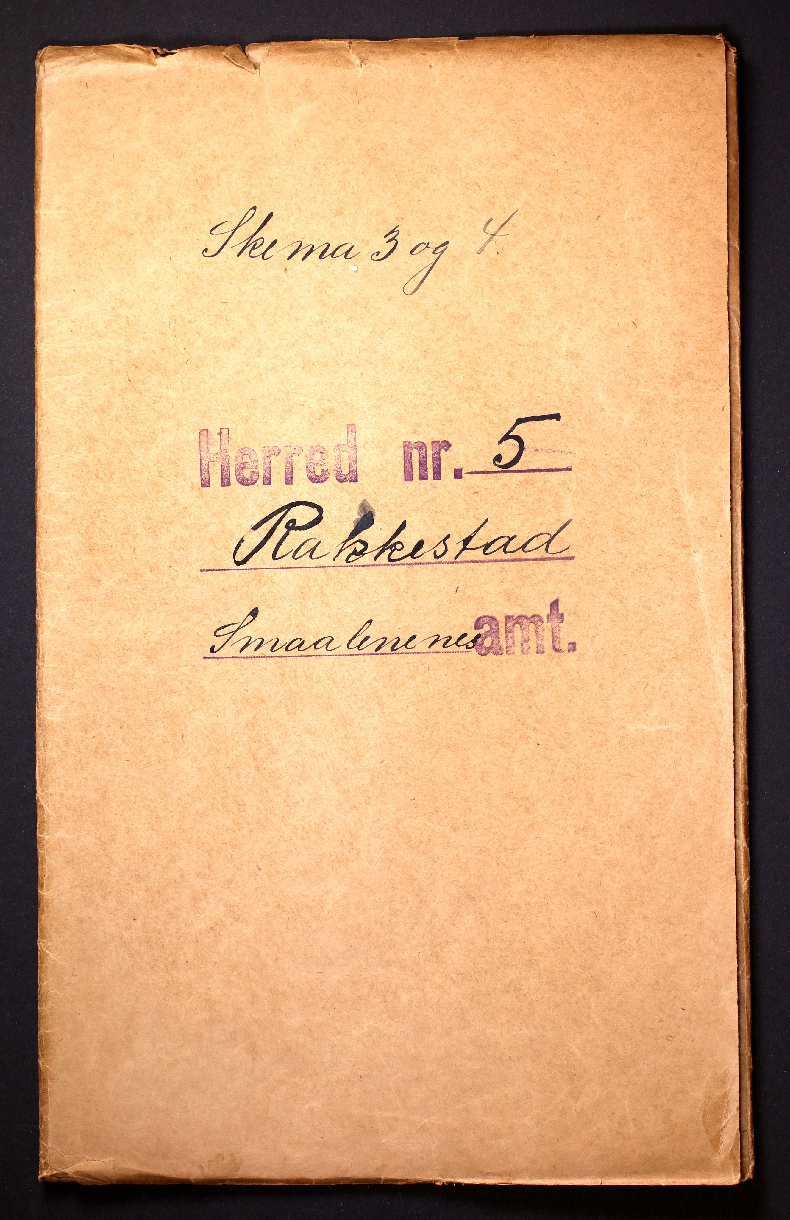 RA, Folketelling 1910 for 0128 Rakkestad herred, 1910, s. 1