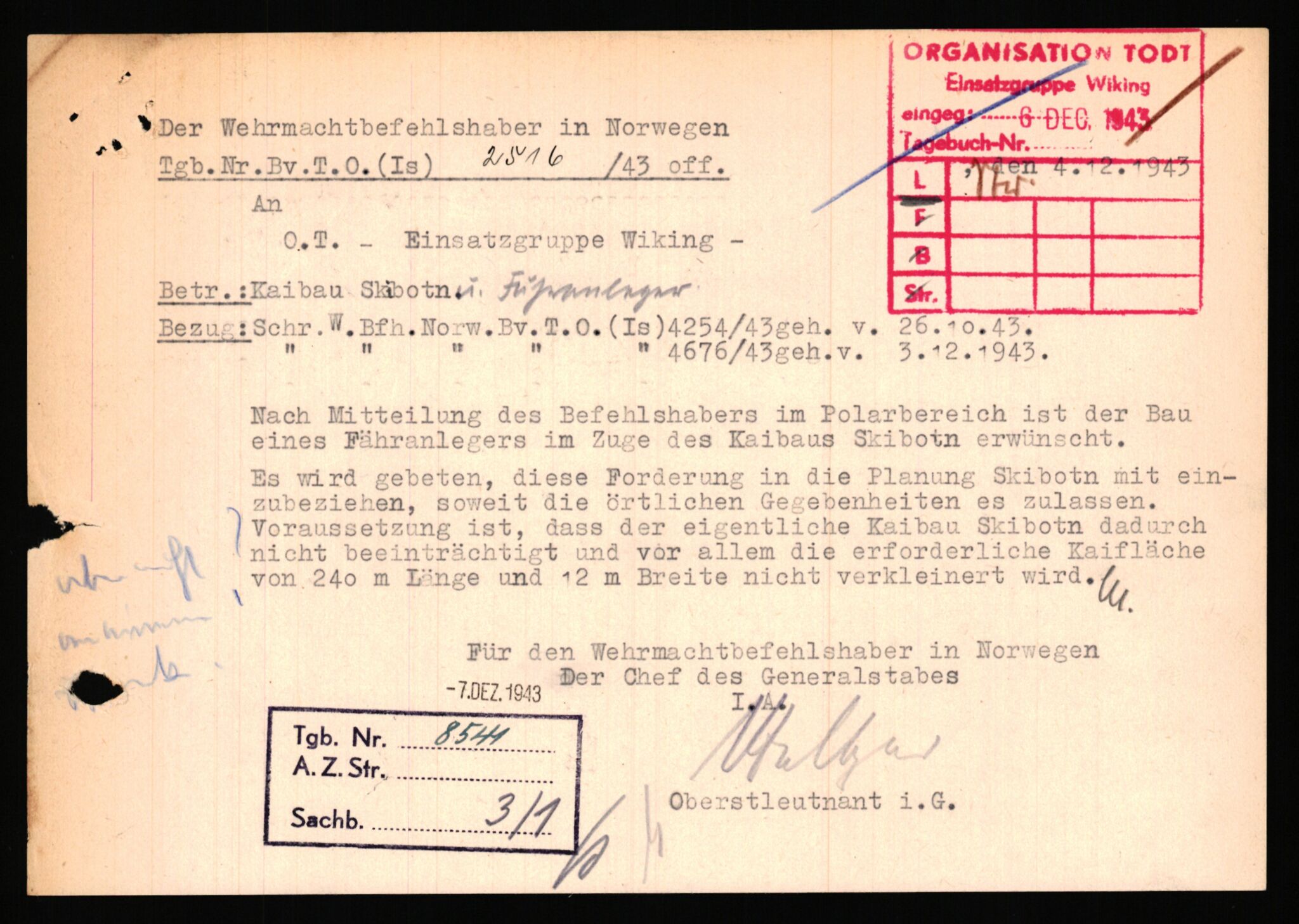 Tyske arkiver, Organisation Todt (OT), Einsatzgruppe Wiking, AV/RA-RAFA-2188/1/E/E2/E2d/L0023: Fähren und Anlegen, 1942-1944, s. 51