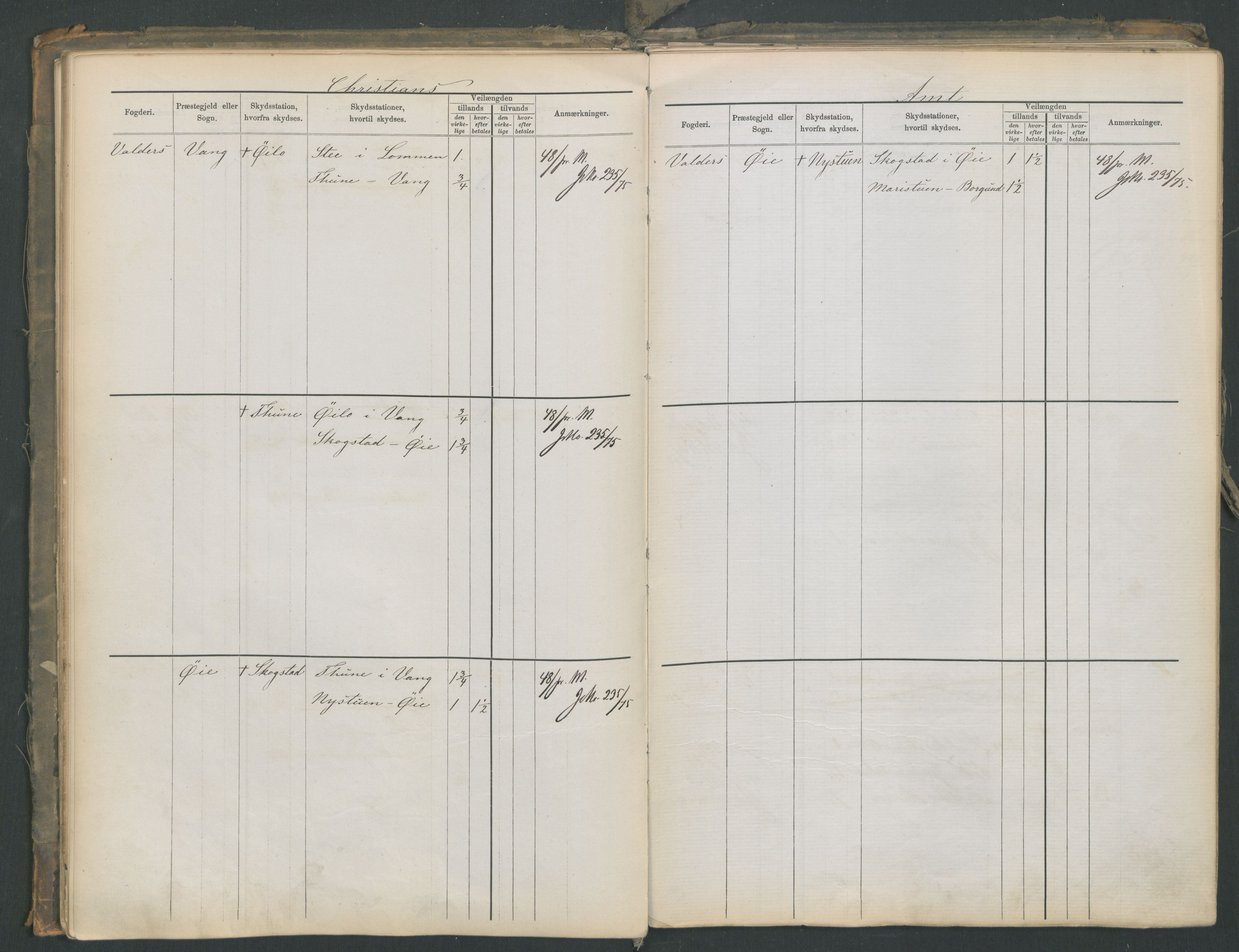 Samferdselsdepartementet, 4. postadministrasjonskontor, AV/RA-S-1345/G/Ge/Gea/L0002: Fortegnelse over skysstasjoner, 1875, s. 45