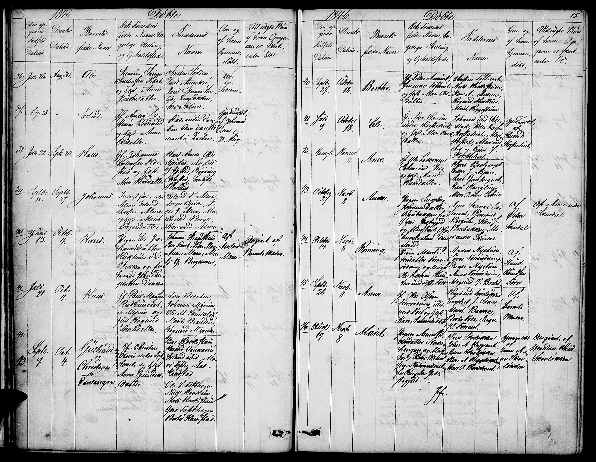 Sør-Fron prestekontor, AV/SAH-PREST-010/H/Ha/Hab/L0001: Klokkerbok nr. 1, 1844-1863, s. 15