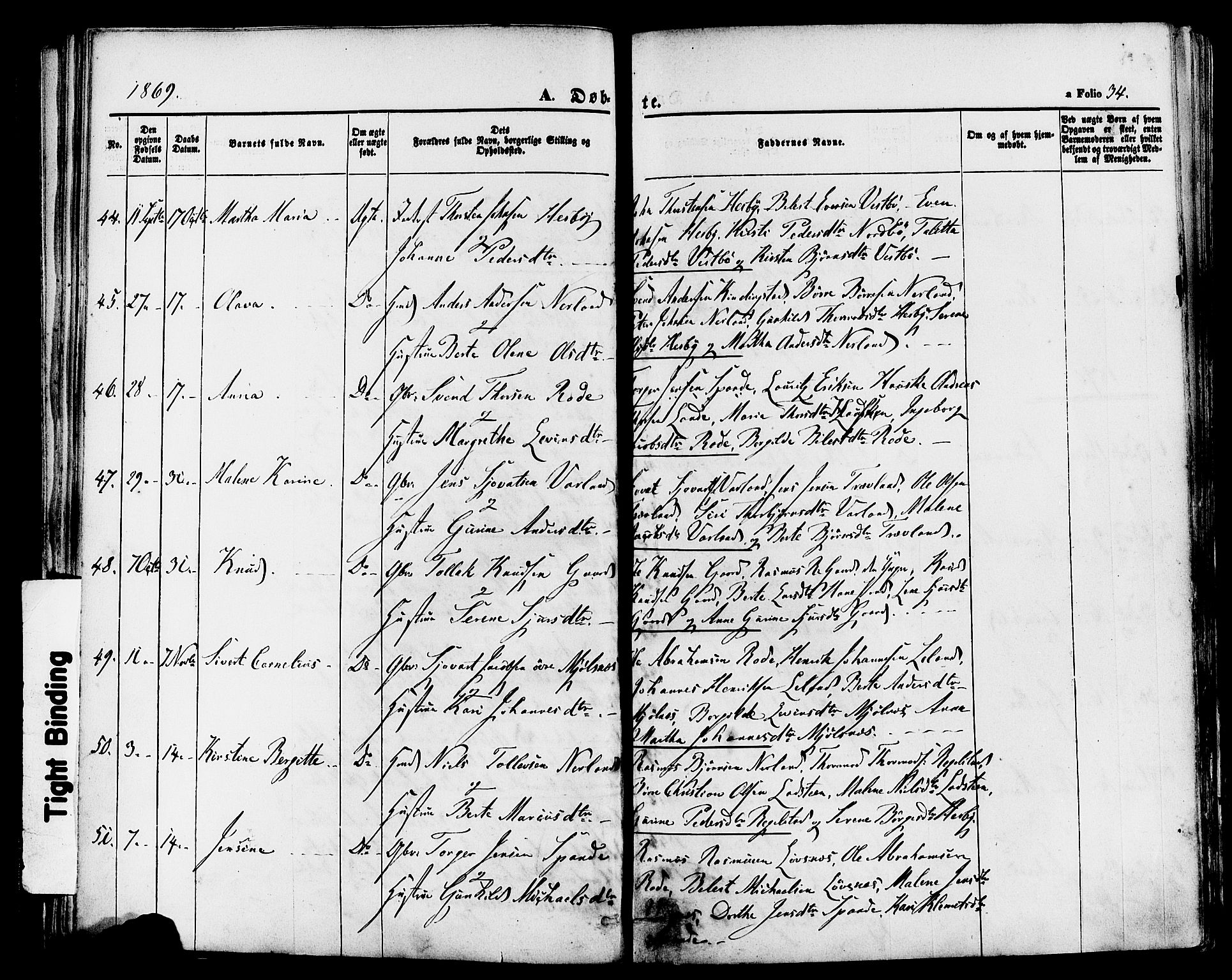 Finnøy sokneprestkontor, AV/SAST-A-101825/H/Ha/Haa/L0008: Ministerialbok nr. A 8, 1863-1878, s. 34
