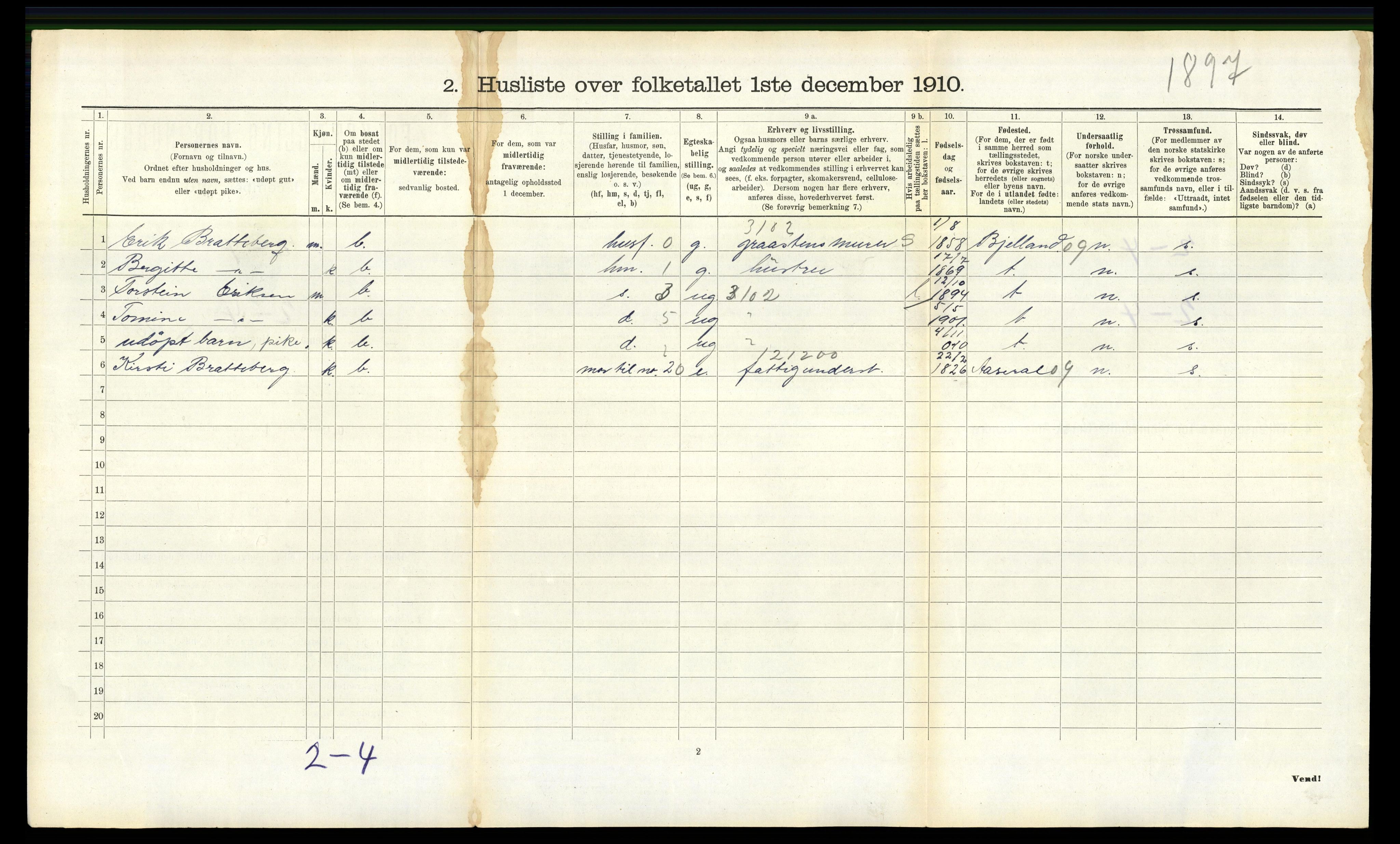 RA, Folketelling 1910 for 0924 Landvik herred, 1910, s. 545