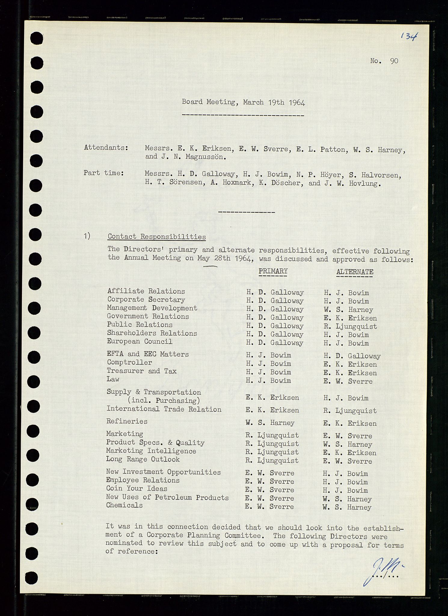 Pa 0982 - Esso Norge A/S, AV/SAST-A-100448/A/Aa/L0001/0004: Den administrerende direksjon Board minutes (styrereferater) / Den administrerende direksjon Board minutes (styrereferater), 1963-1964, s. 127