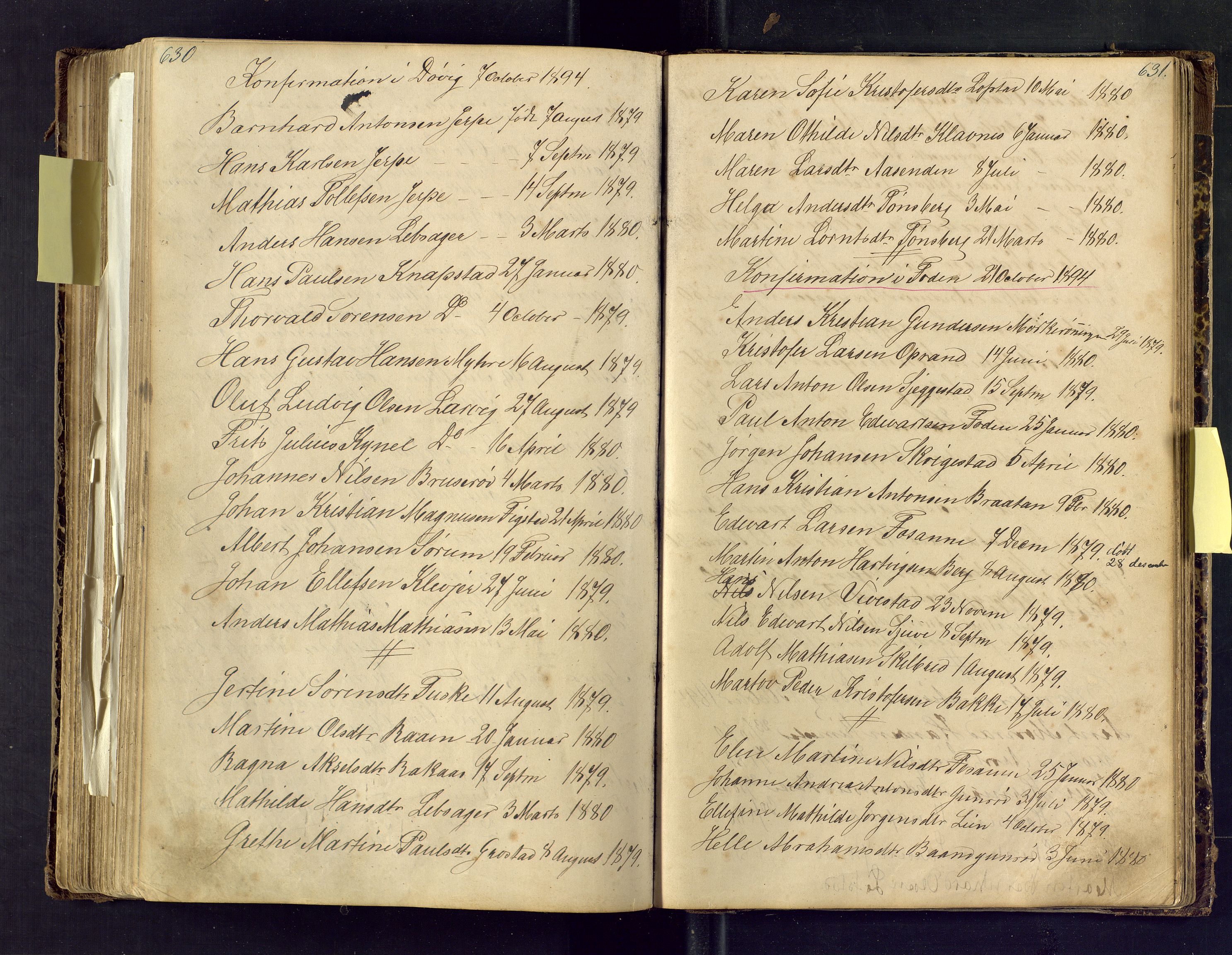 Den evangelisk lutherske frimenighet i Jarlsbergs grevskap med flere steder, AV/SAKO-P-1384/F/Fa/L0001: Dissenterprotokoll nr. Fa/L0001, 1872-1925, s. 630-631