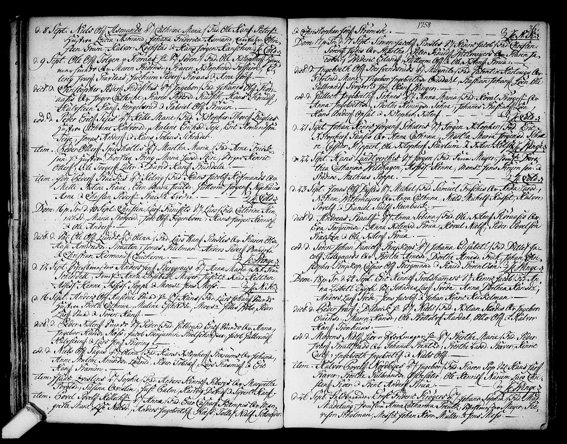 Kongsberg kirkebøker, SAKO/A-22/F/Fa/L0004: Ministerialbok nr. I 4, 1756-1768, s. 36