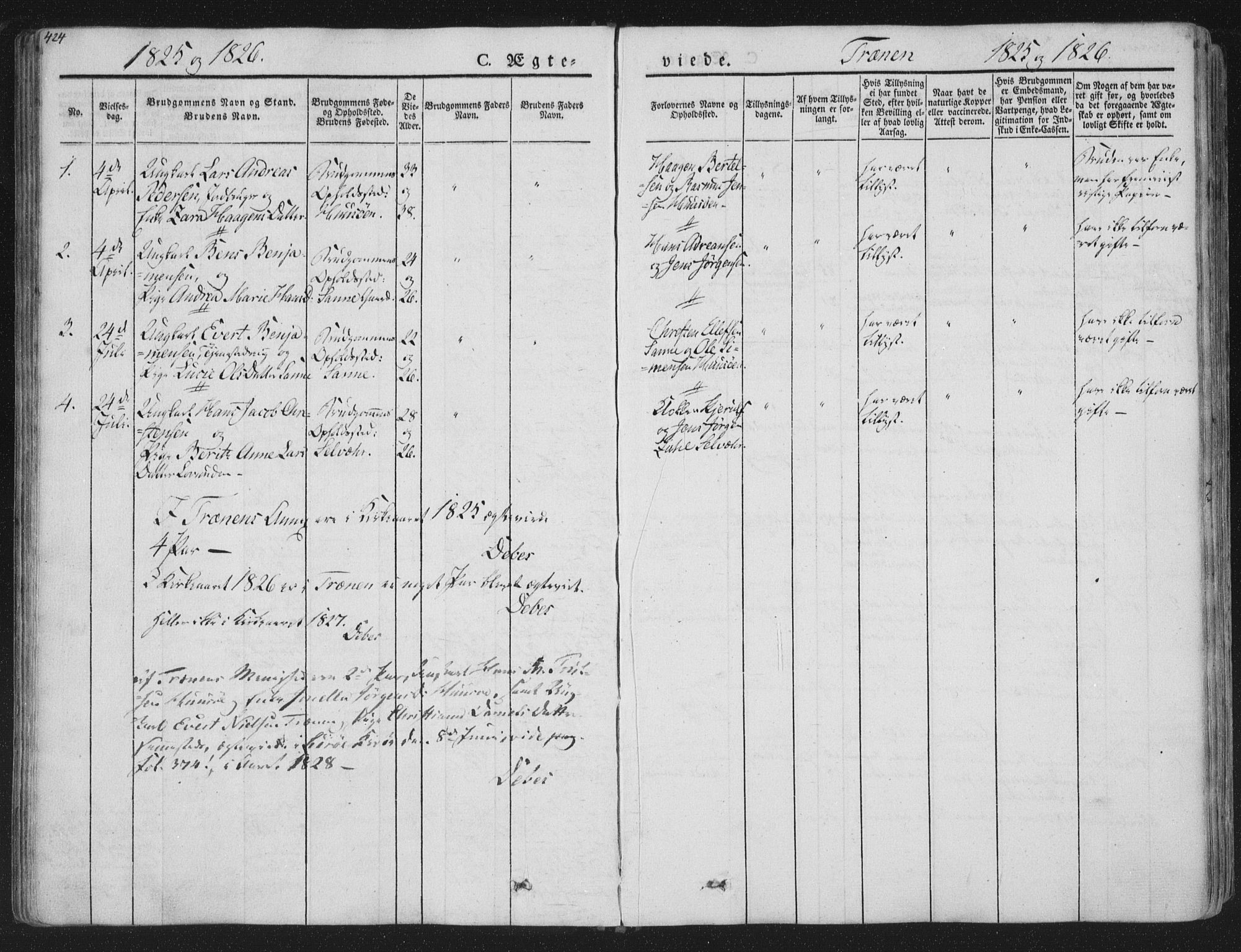 Ministerialprotokoller, klokkerbøker og fødselsregistre - Nordland, AV/SAT-A-1459/839/L0566: Ministerialbok nr. 839A03, 1825-1862, s. 424