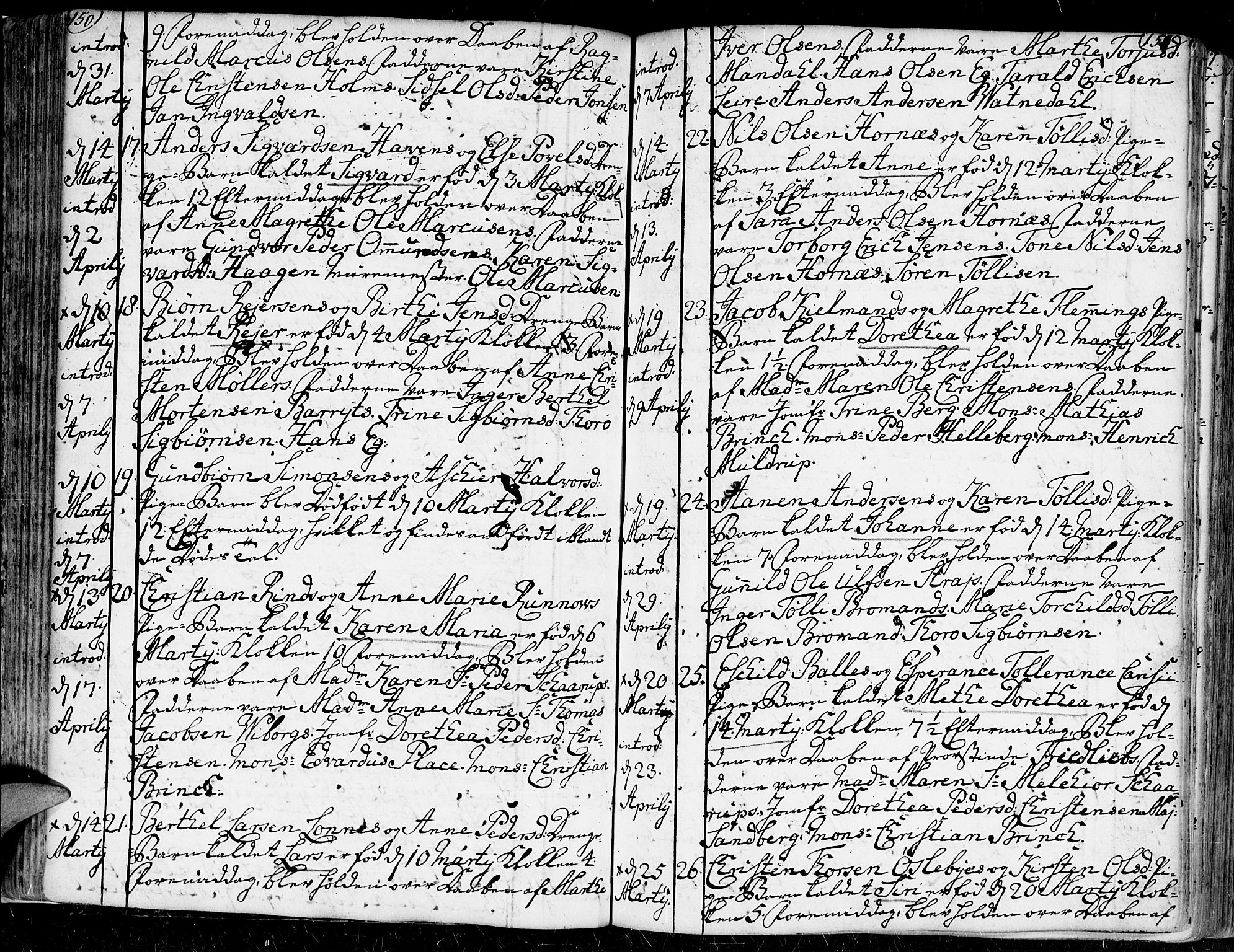 Kristiansand domprosti, AV/SAK-1112-0006/F/Fa/L0002: Ministerialbok nr. A 2, 1755-1778, s. 150-151