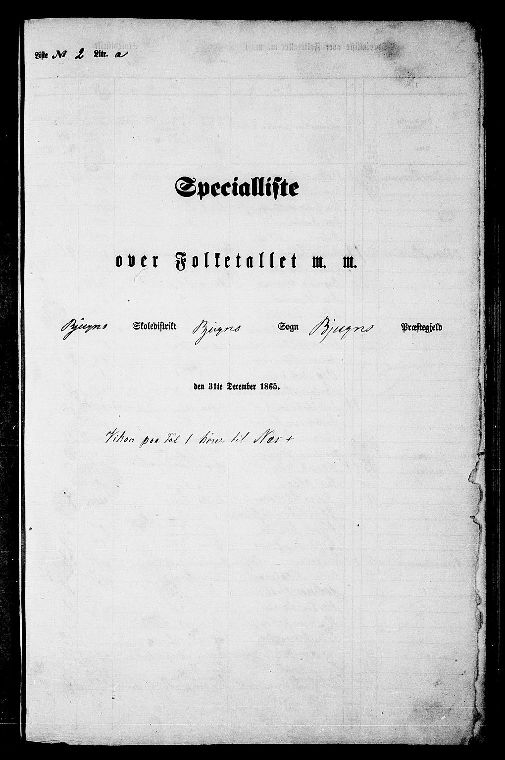 RA, Folketelling 1865 for 1627P Bjugn prestegjeld, 1865, s. 45
