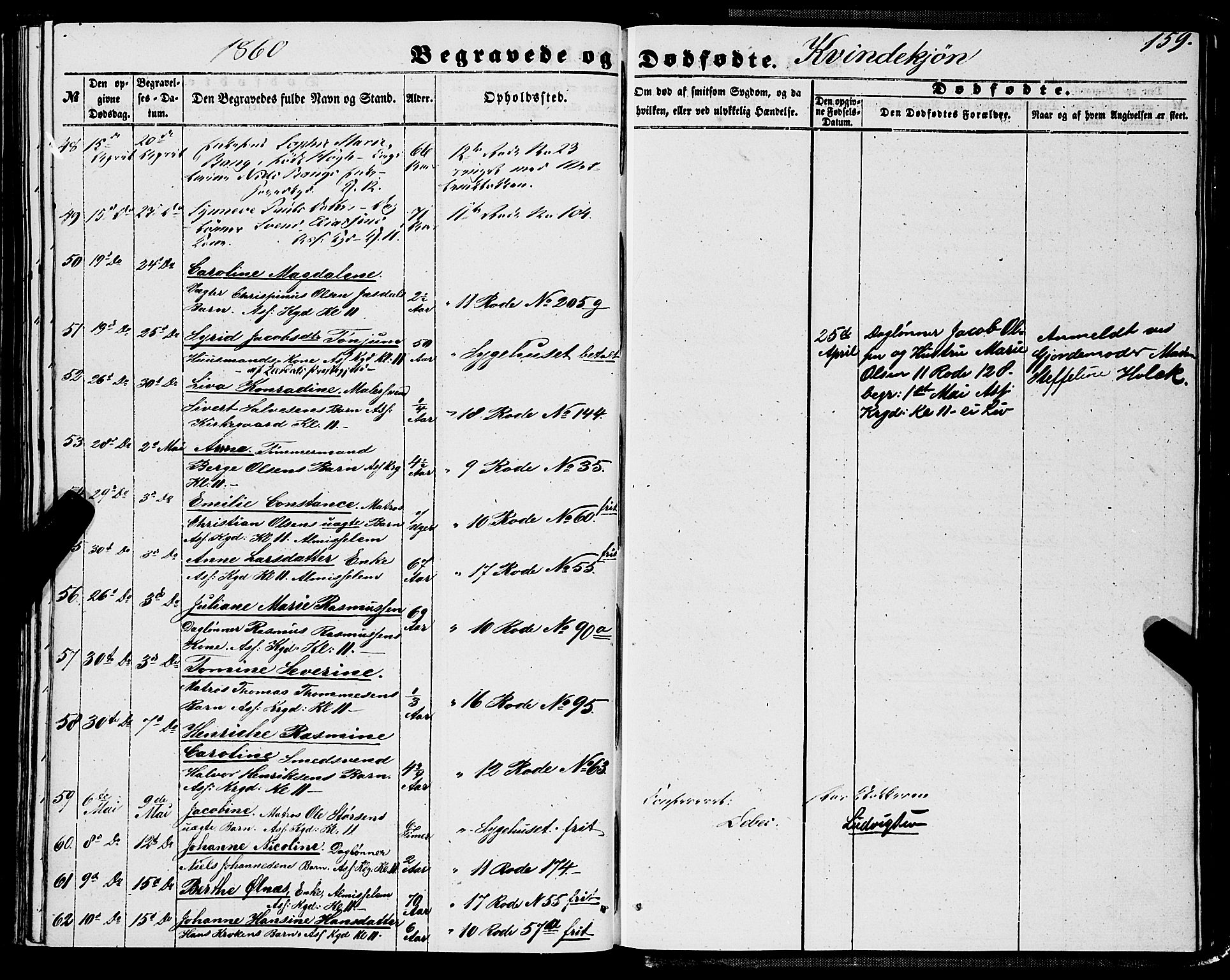Domkirken sokneprestembete, AV/SAB-A-74801/H/Haa/L0041: Ministerialbok nr. E 2, 1853-1863, s. 159