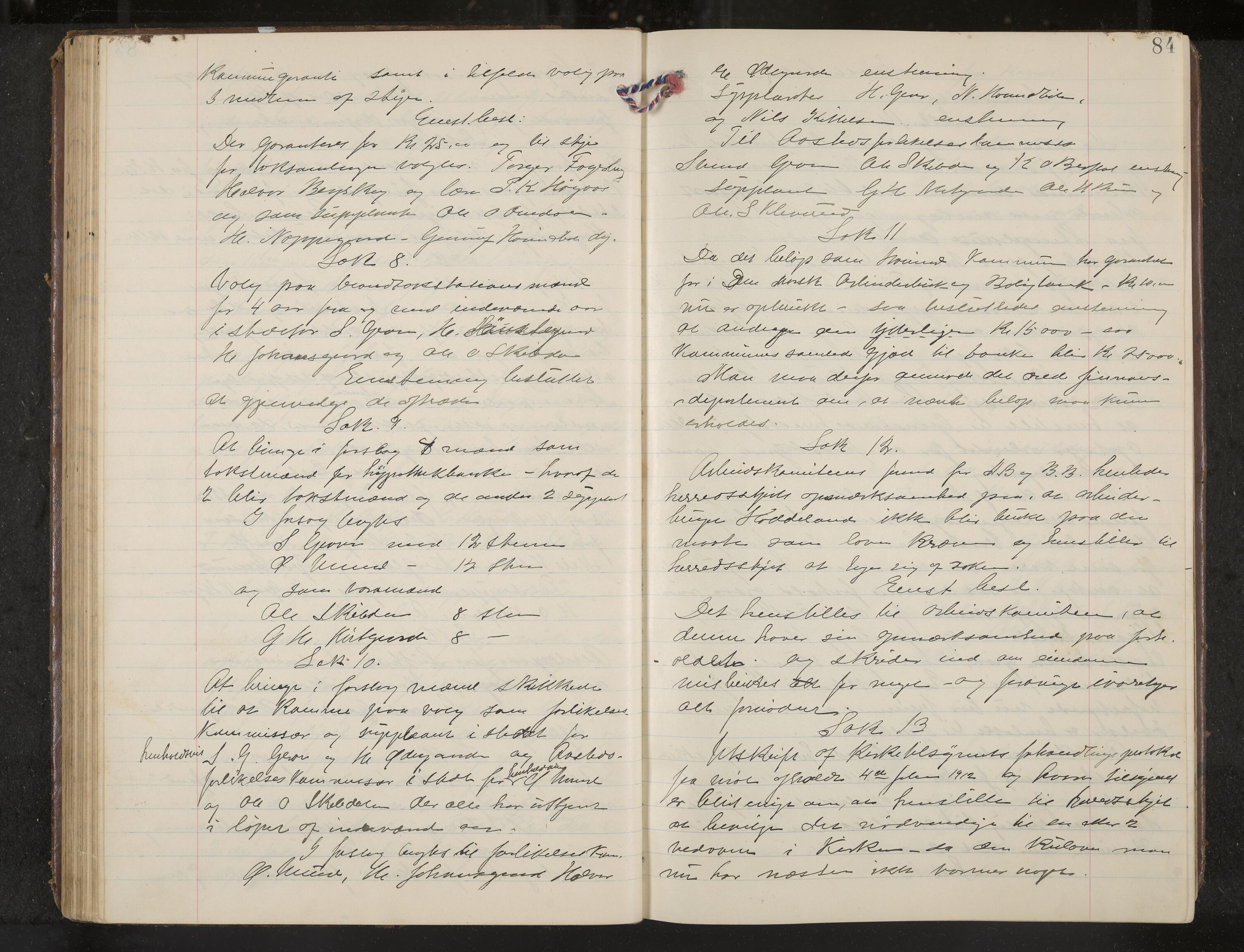 Hovin formannskap og sentraladministrasjon, IKAK/0825021/A/L0002: Møtebok, 1908-1920, s. 84