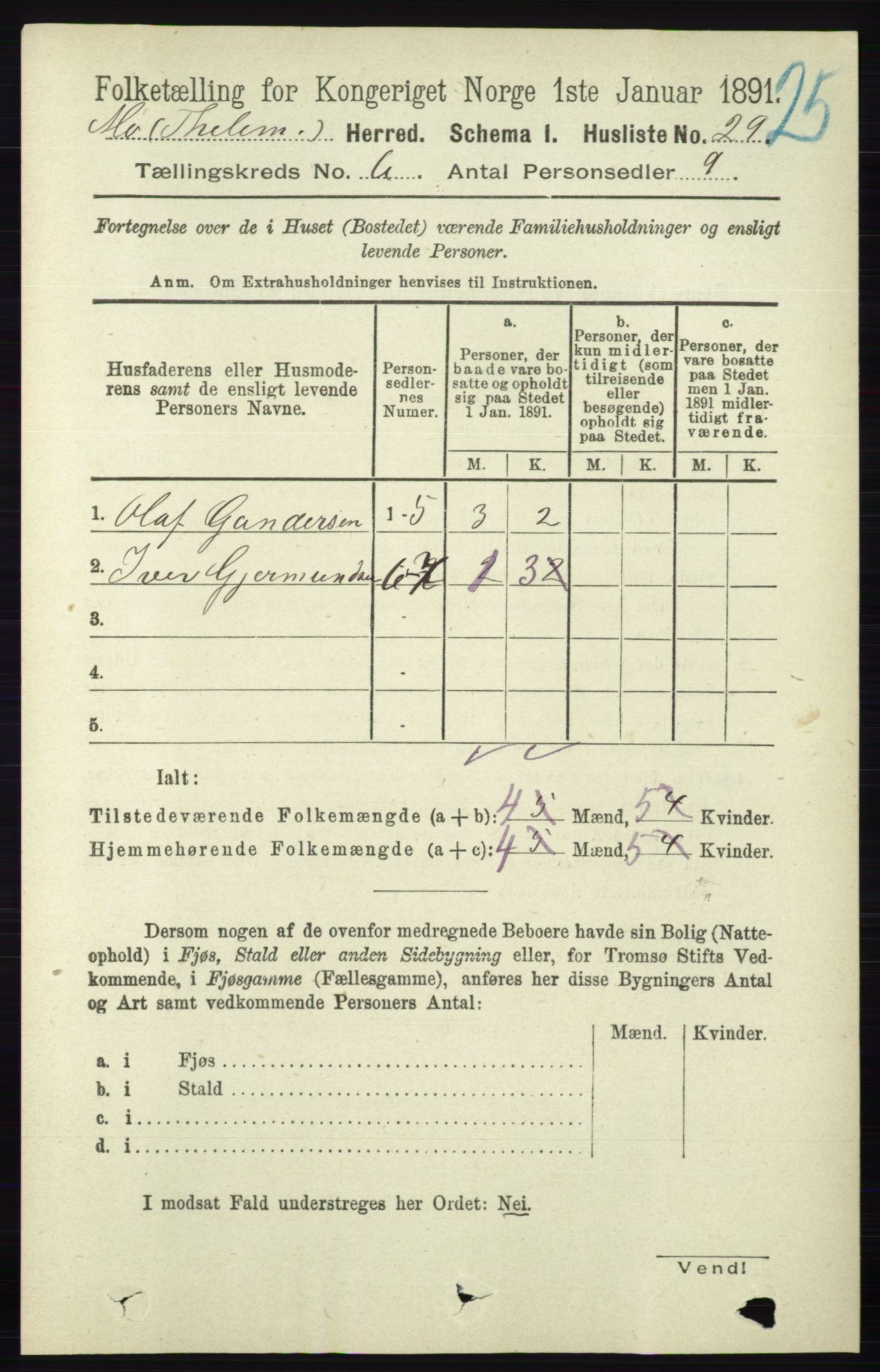 RA, Folketelling 1891 for 0832 Mo herred, 1891, s. 1510