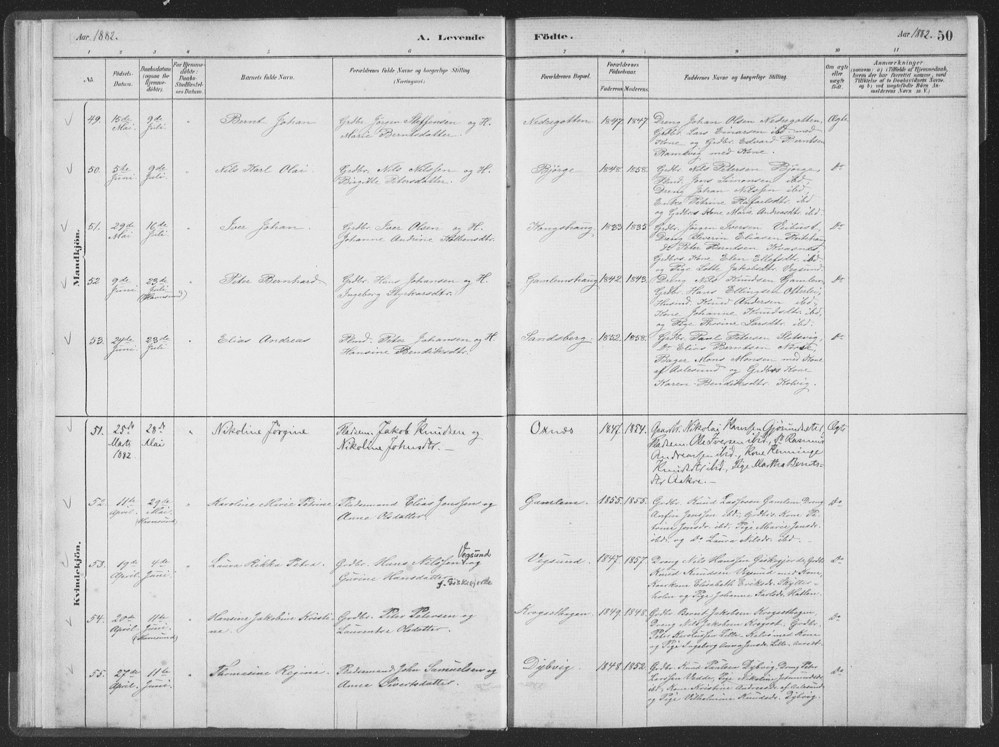 Ministerialprotokoller, klokkerbøker og fødselsregistre - Møre og Romsdal, SAT/A-1454/528/L0401: Ministerialbok nr. 528A12I, 1880-1920, s. 50