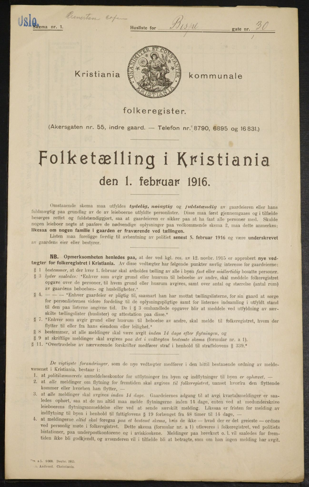 OBA, Kommunal folketelling 1.2.1916 for Kristiania, 1916, s. 5496