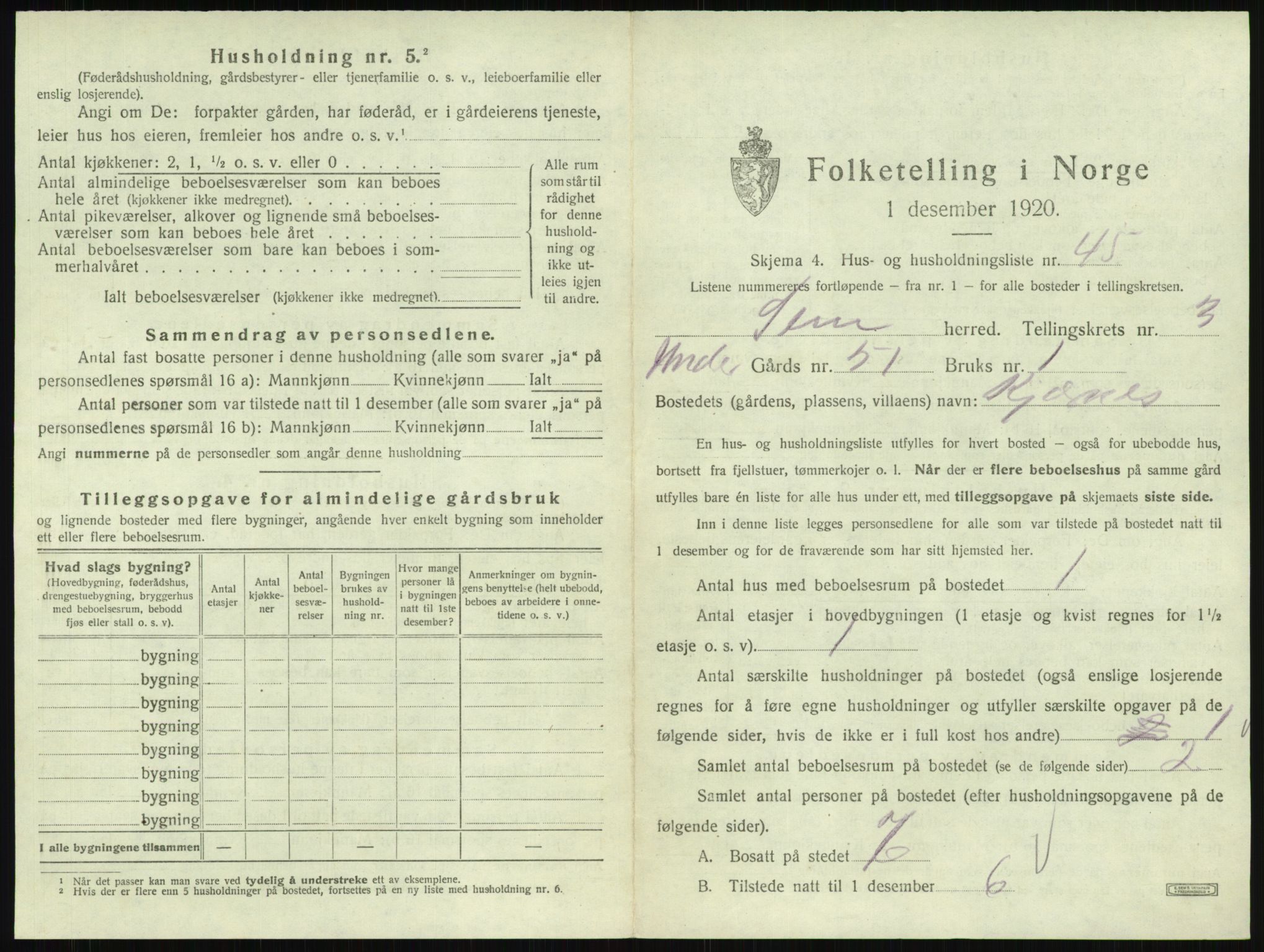 SAKO, Folketelling 1920 for 0721 Sem herred, 1920, s. 724