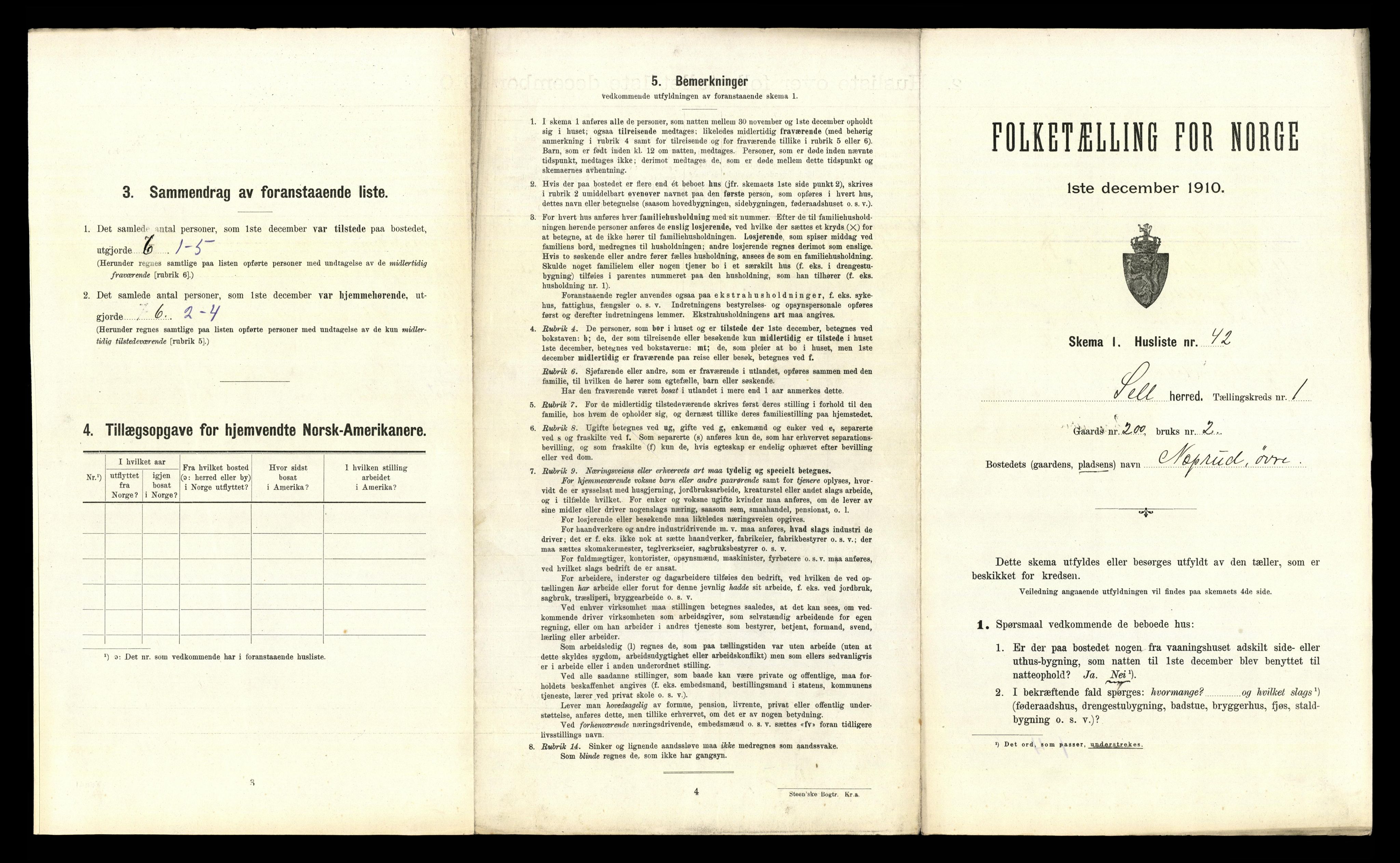 RA, Folketelling 1910 for 0517 Sel herred, 1910, s. 110