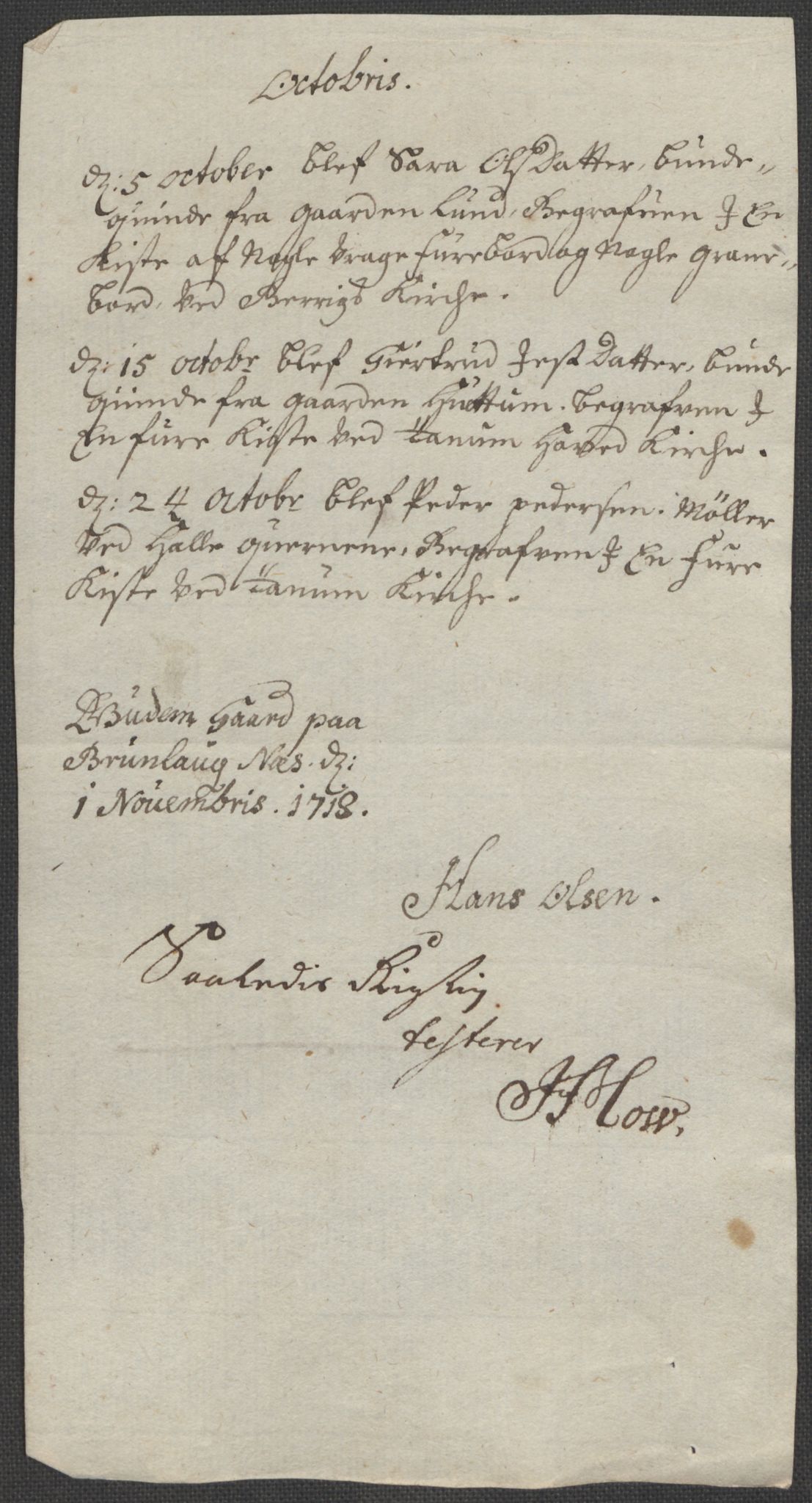 Rentekammeret inntil 1814, Reviderte regnskaper, Fogderegnskap, AV/RA-EA-4092/R33/L1988: Fogderegnskap Larvik grevskap, 1718, s. 218