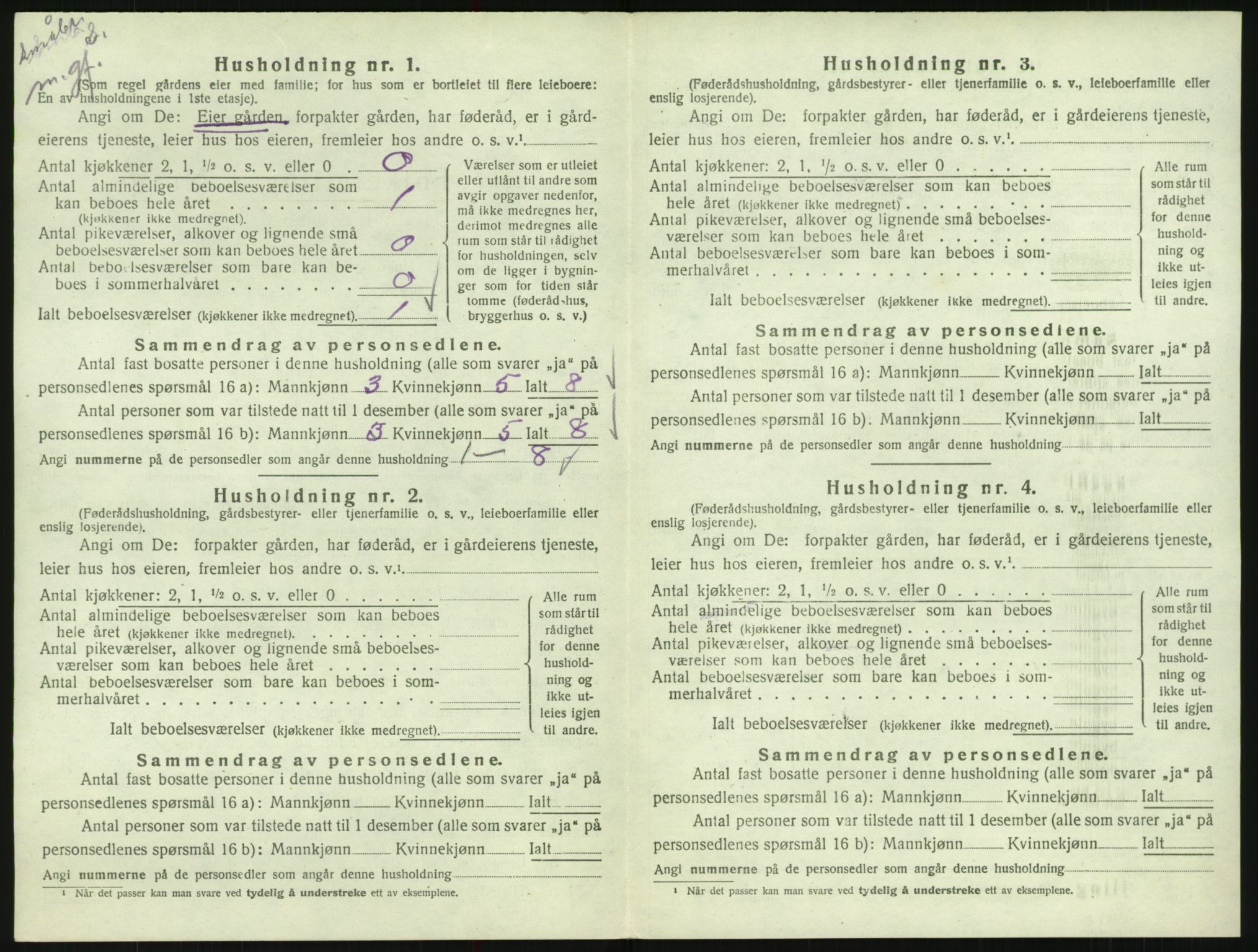 SAK, Folketelling 1920 for 0941 Bykle herred, 1920, s. 138