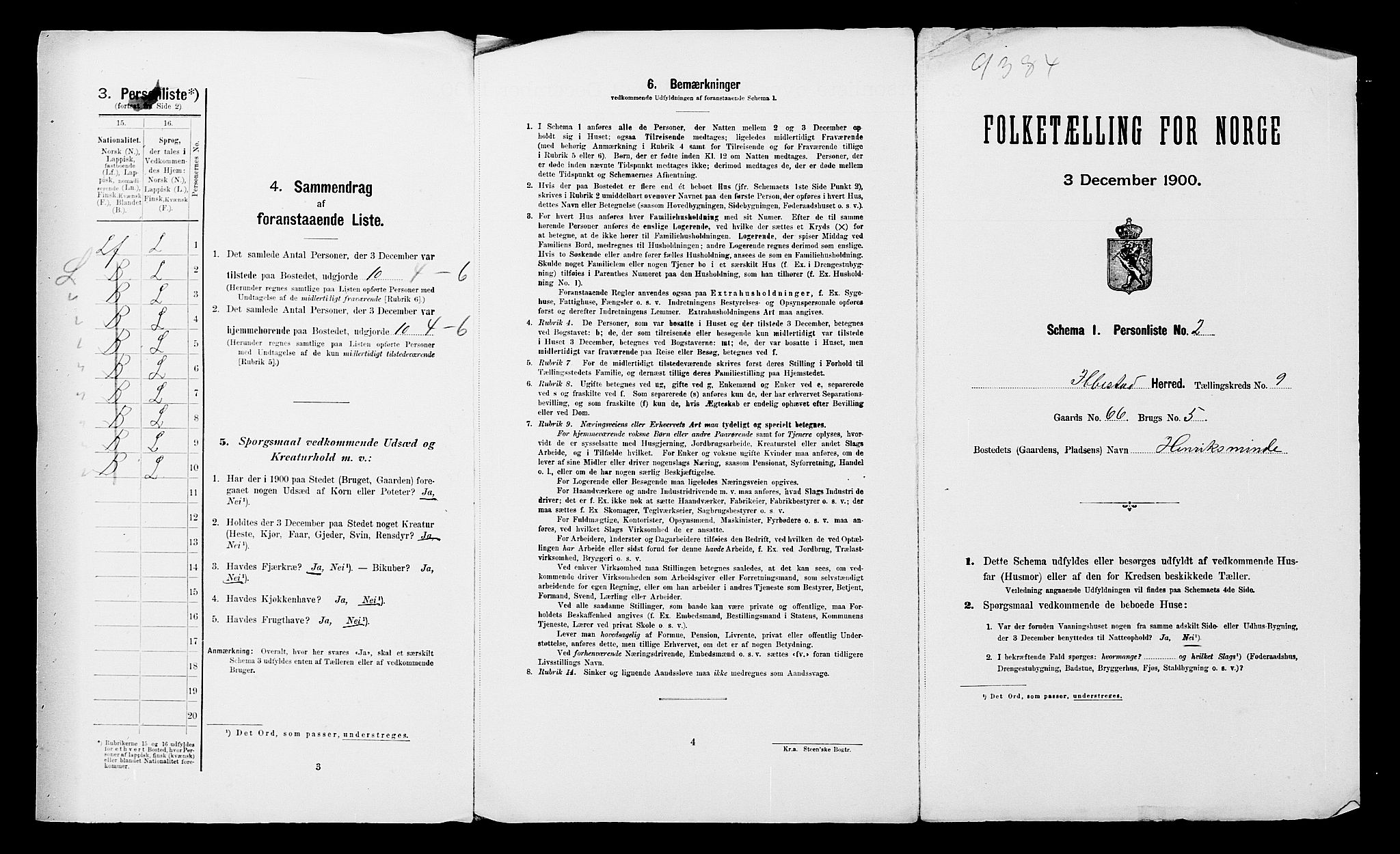 SATØ, Folketelling 1900 for 1917 Ibestad herred, 1900, s. 1174