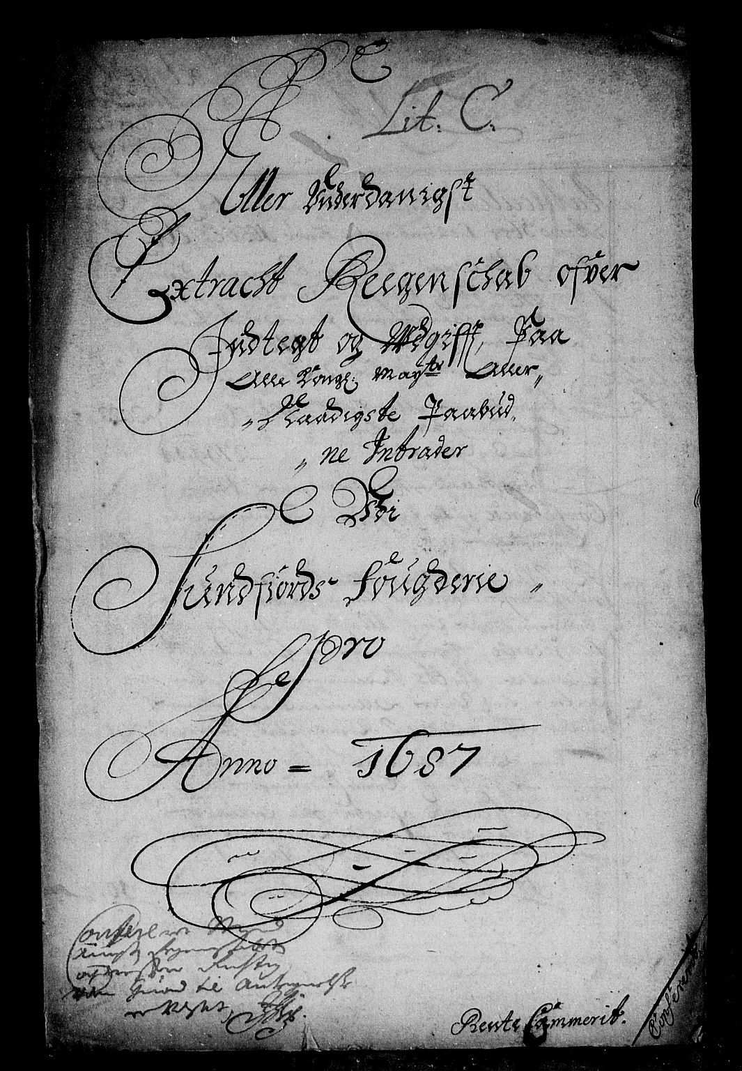 Rentekammeret inntil 1814, Reviderte regnskaper, Stiftamtstueregnskaper, Bergen stiftamt, AV/RA-EA-6043/R/Rc/L0084: Bergen stiftamt, 1687