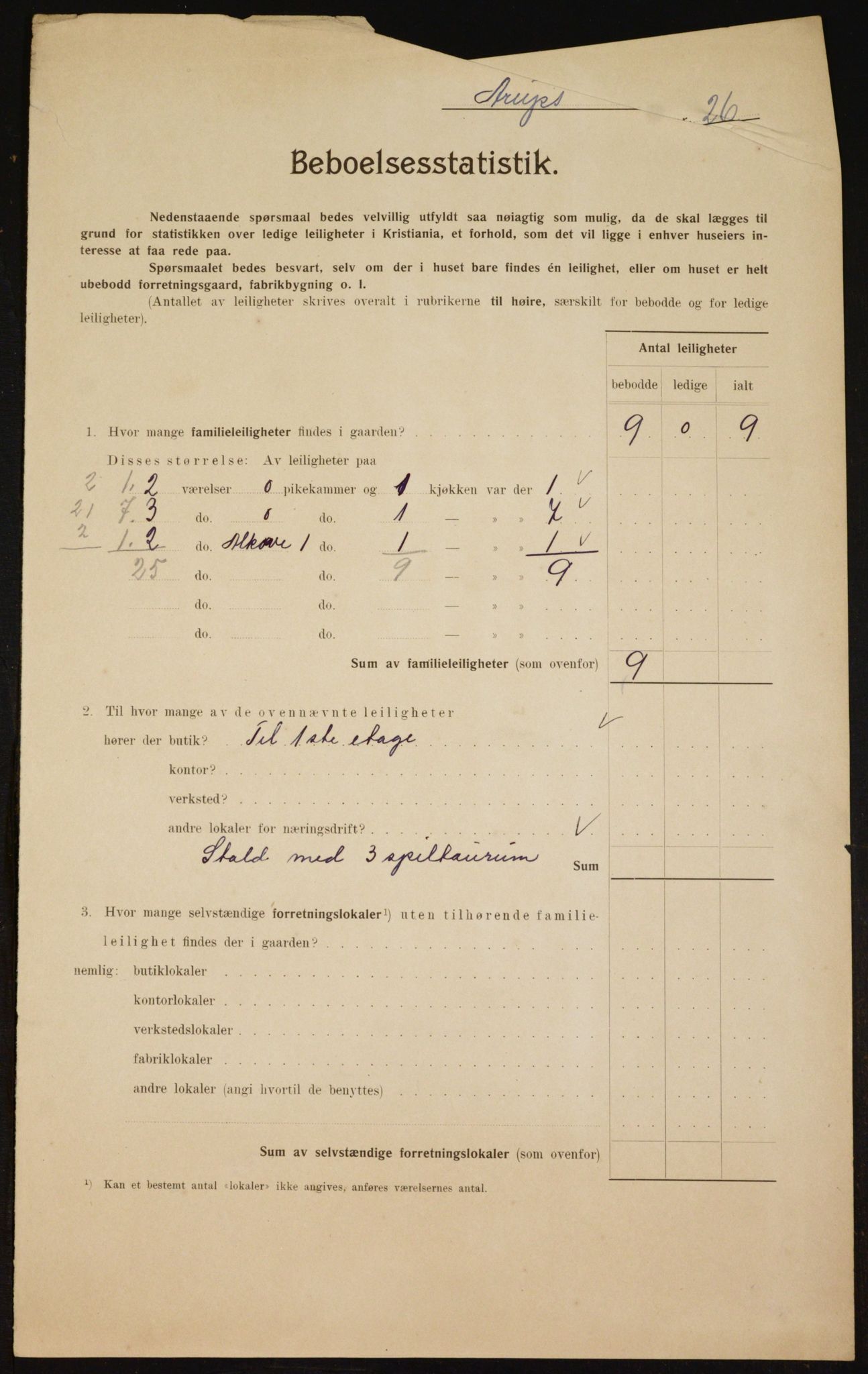 OBA, Kommunal folketelling 1.2.1910 for Kristiania, 1910, s. 2307