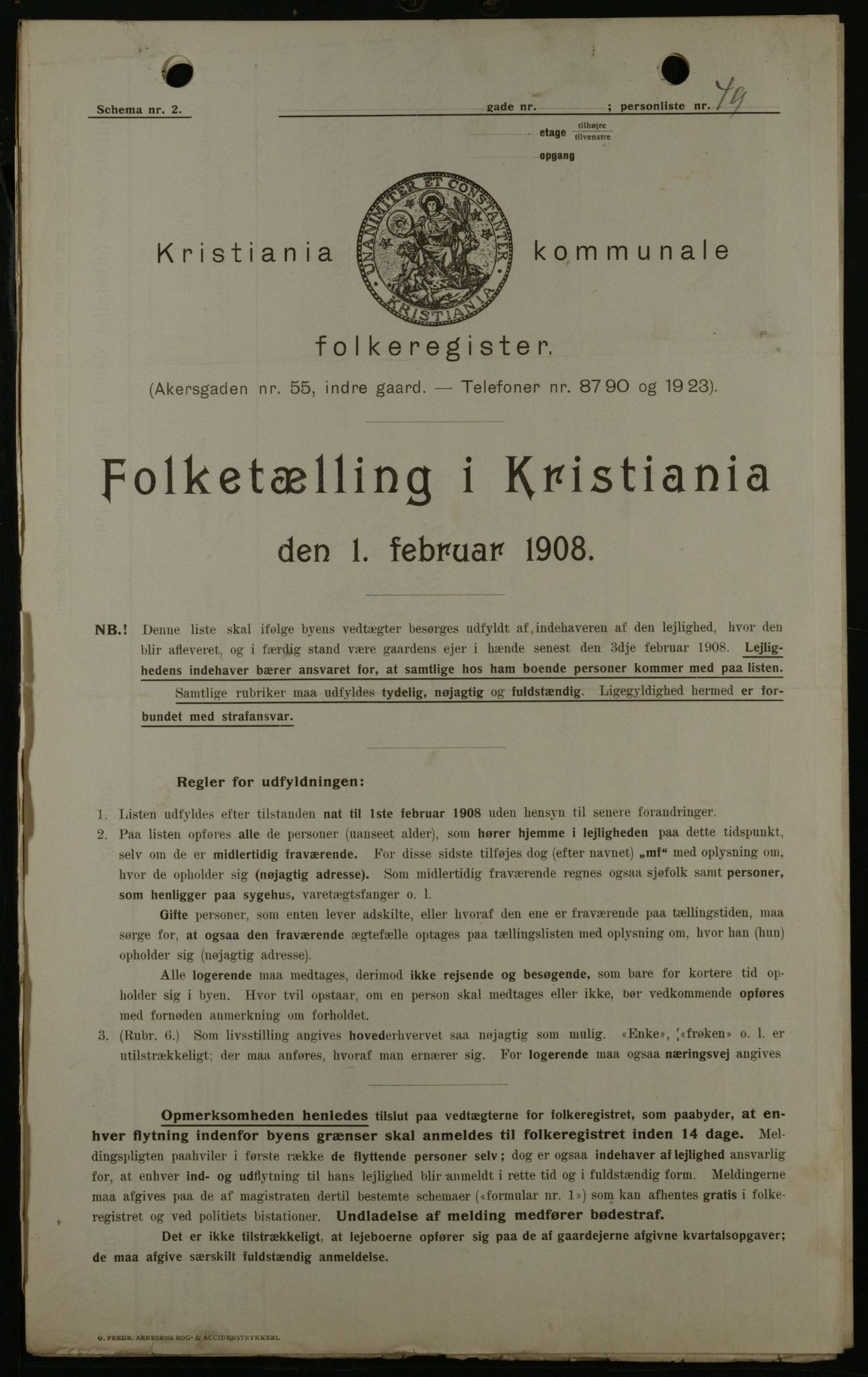 OBA, Kommunal folketelling 1.2.1908 for Kristiania kjøpstad, 1908, s. 1995