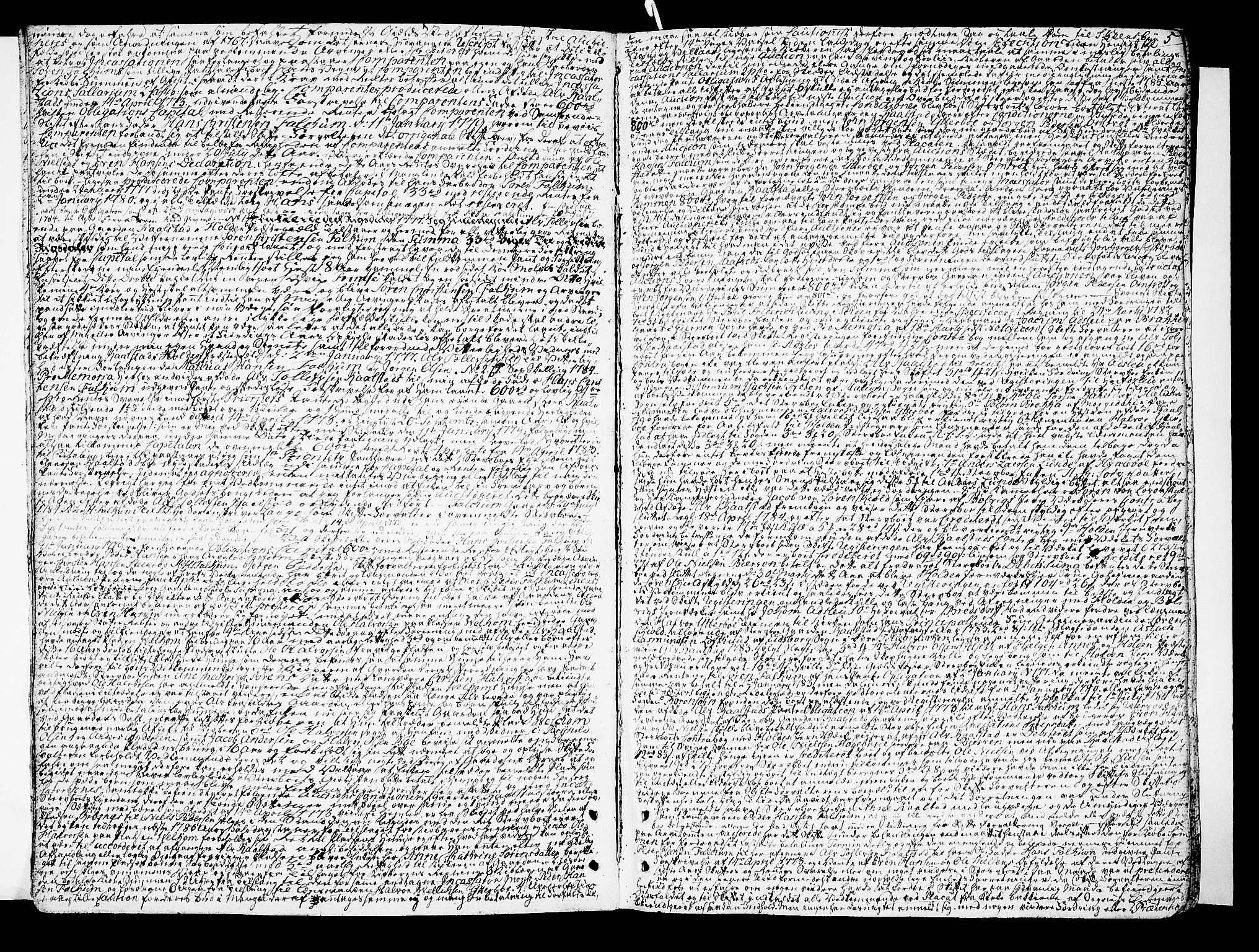 Nedre Telemark sorenskriveri, AV/SAKO-A-135/H/Hb/Hba/L0016a: Skifteprotokoll, 1785-1792, s. 4b-5a