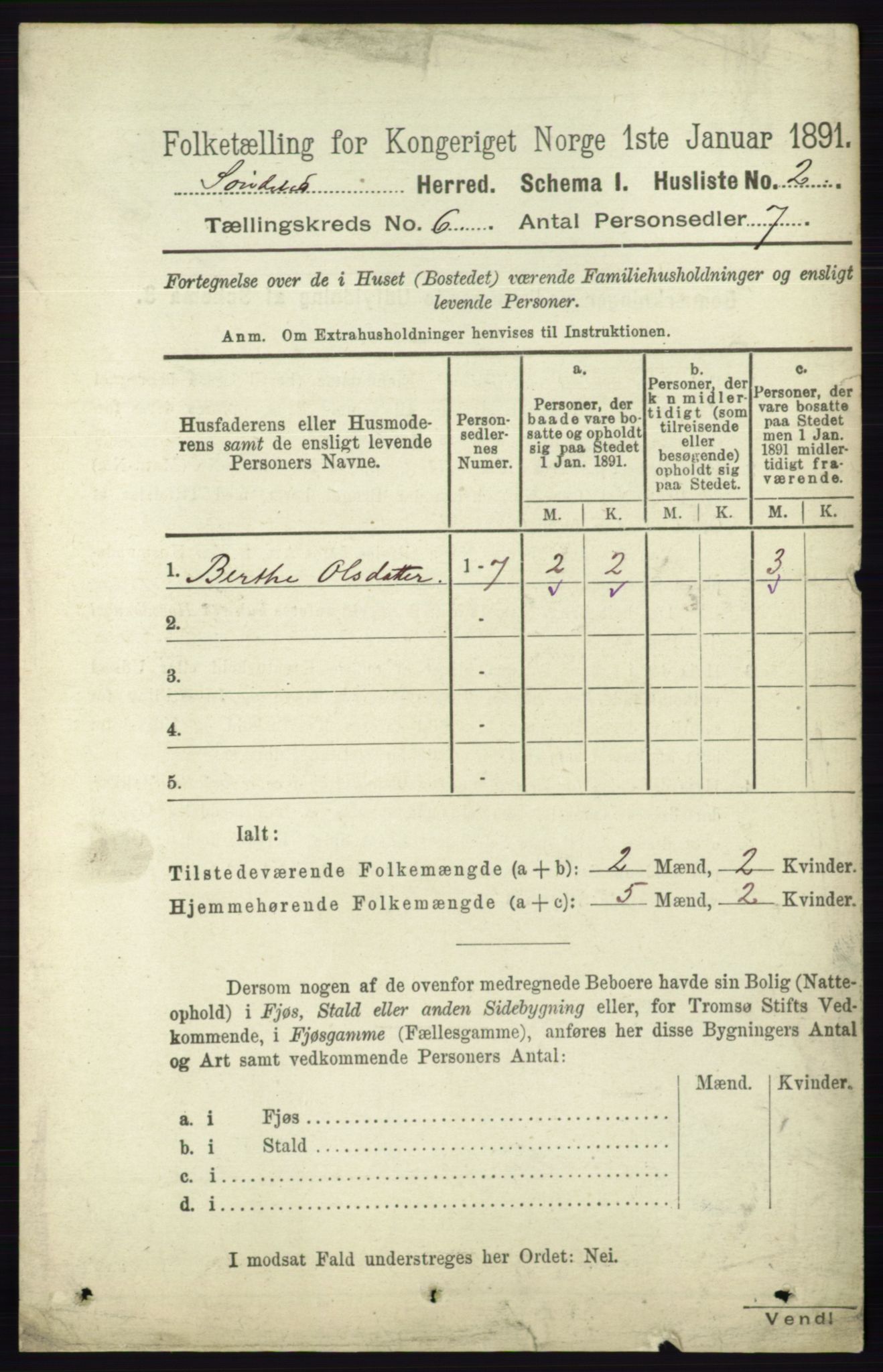 RA, Folketelling 1891 for 0913 Søndeled herred, 1891, s. 1743