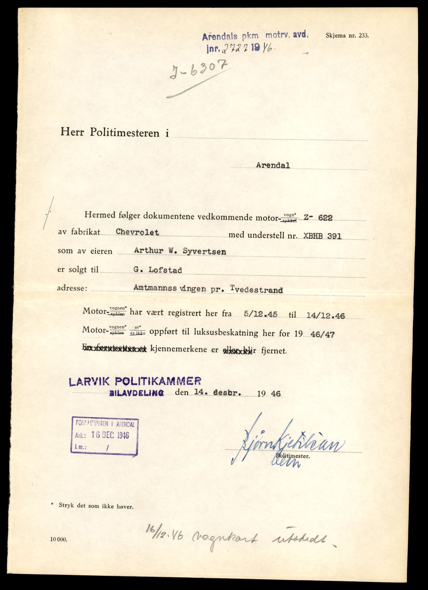 Møre og Romsdal vegkontor - Ålesund trafikkstasjon, AV/SAT-A-4099/F/Fe/L0022: Registreringskort for kjøretøy T 10584 - T 10694, 1927-1998, s. 1233