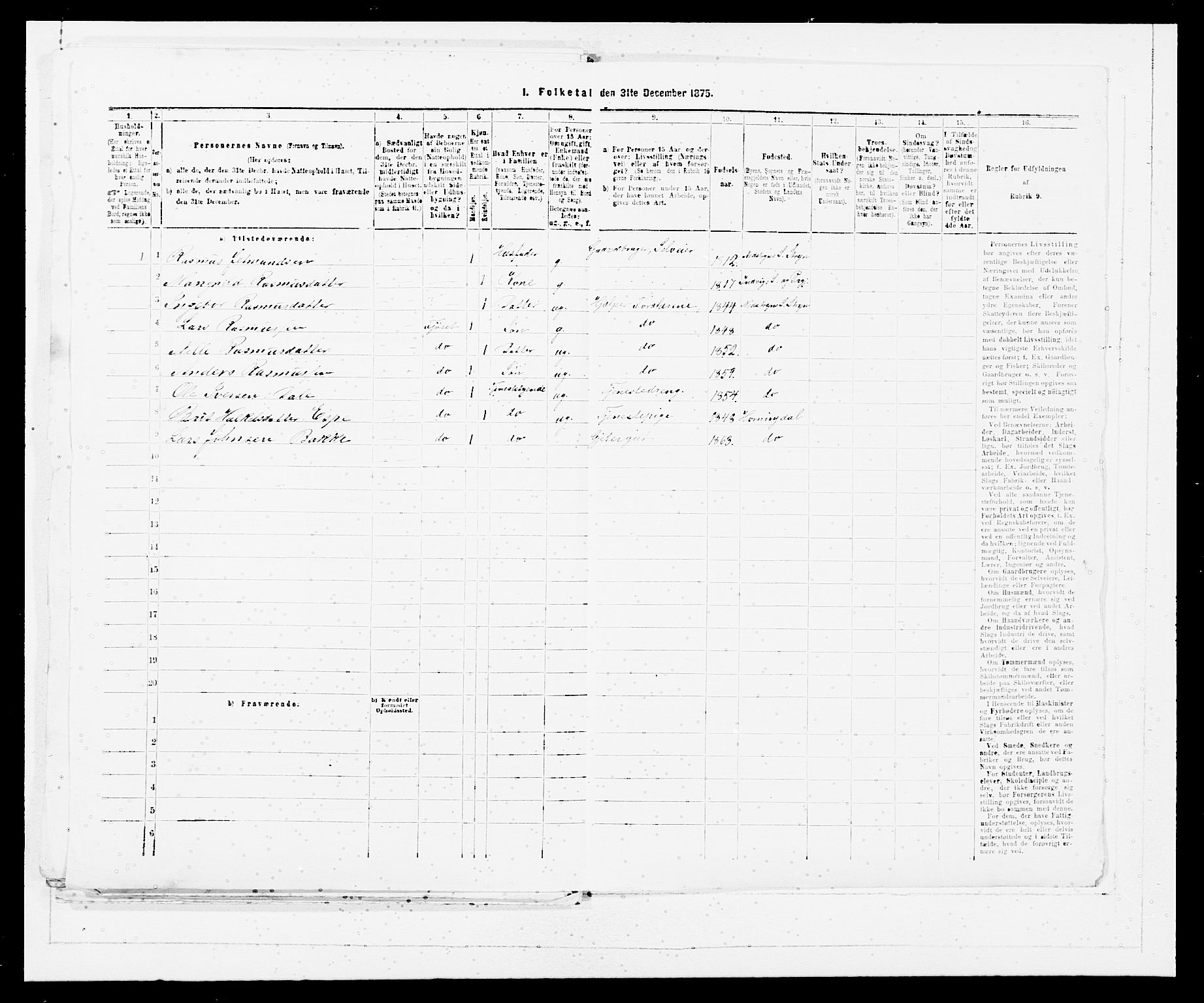 SAB, Folketelling 1875 for 1448P Stryn prestegjeld, 1875, s. 112