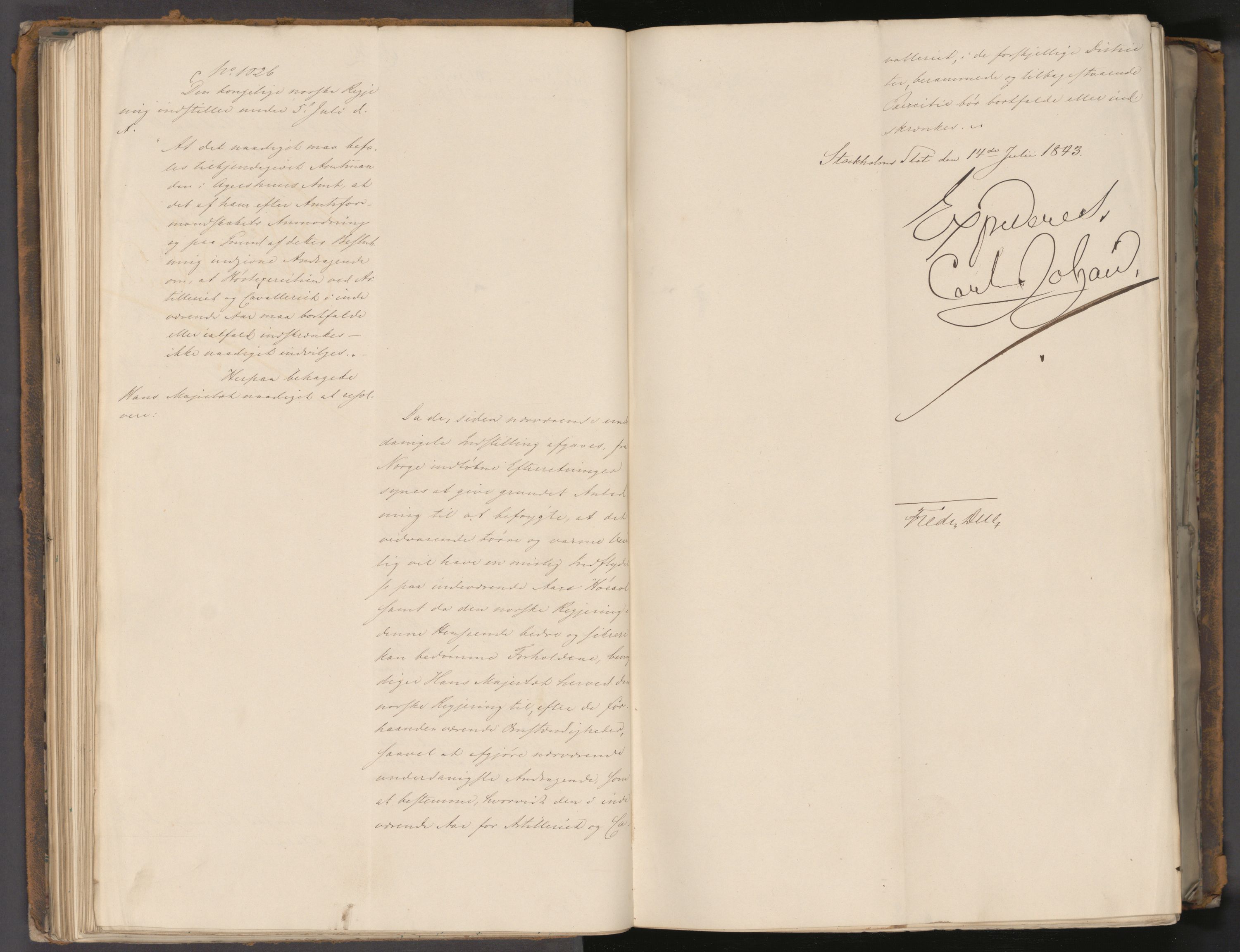 Statsrådssekretariatet, AV/RA-S-1001/A/Ab/L0058: Kgl. res. nr. 881-1783, 2. halvår, 1843