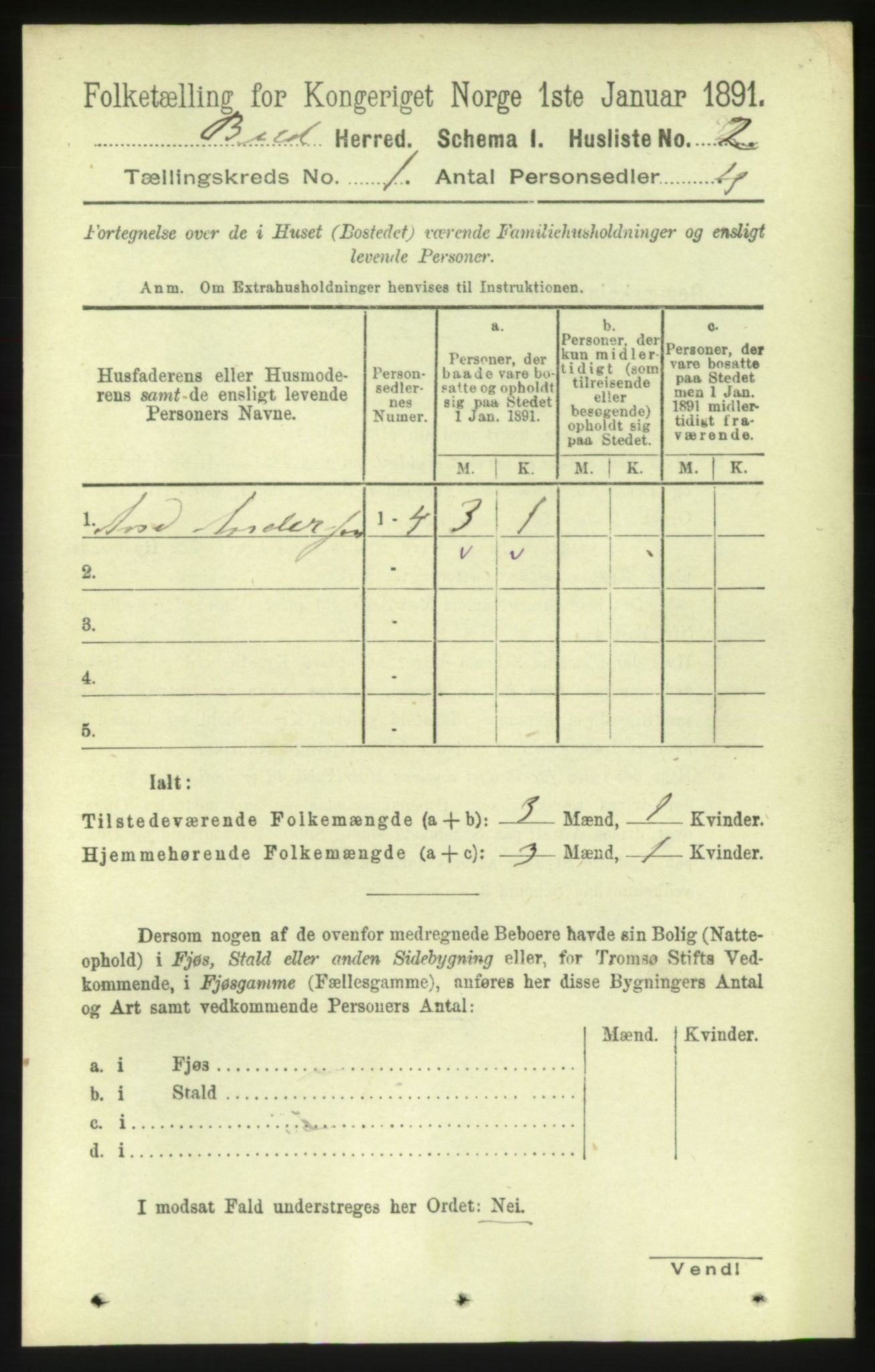 RA, Folketelling 1891 for 1549 Bud herred, 1891, s. 20