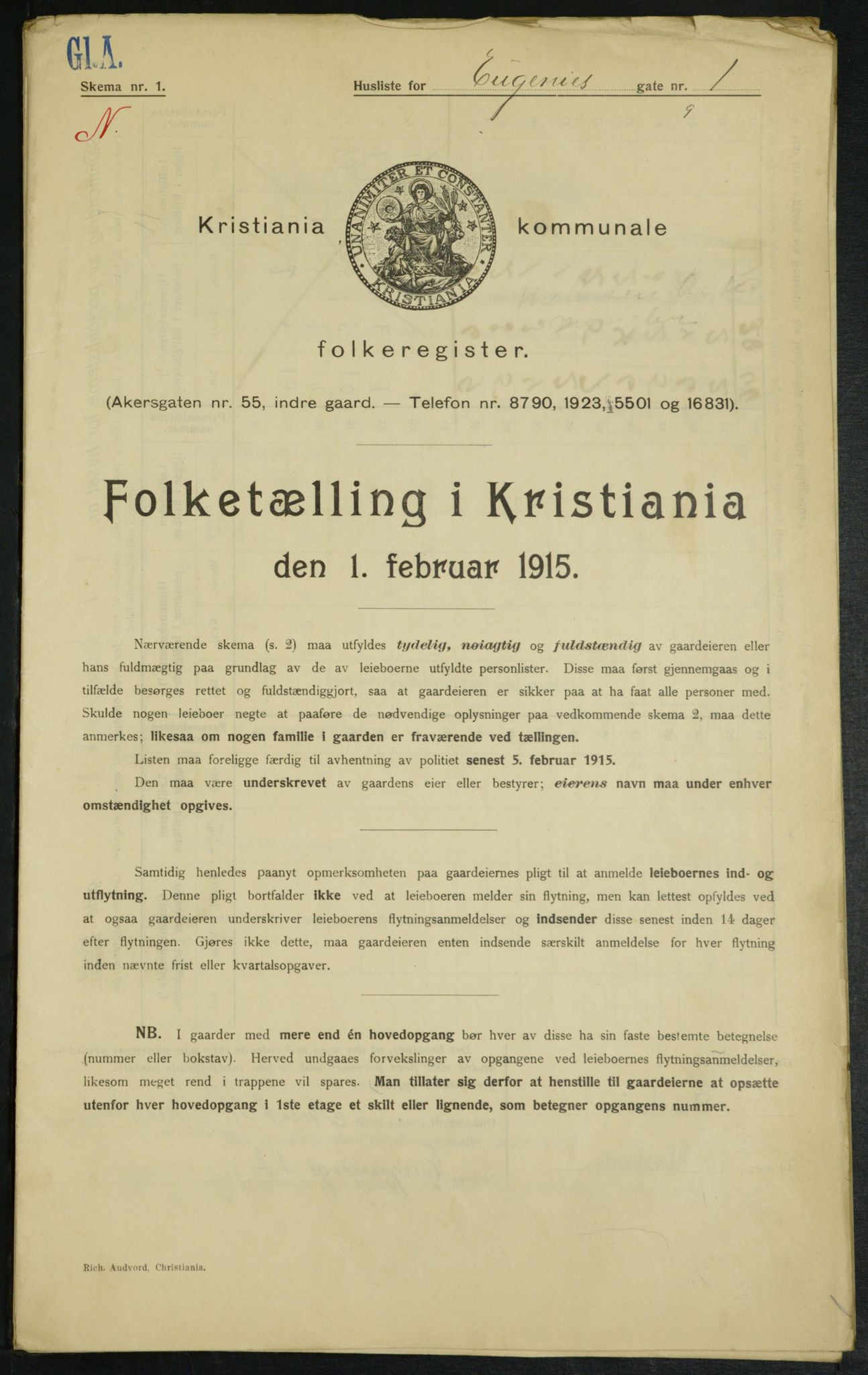 OBA, Kommunal folketelling 1.2.1915 for Kristiania, 1915, s. 22187